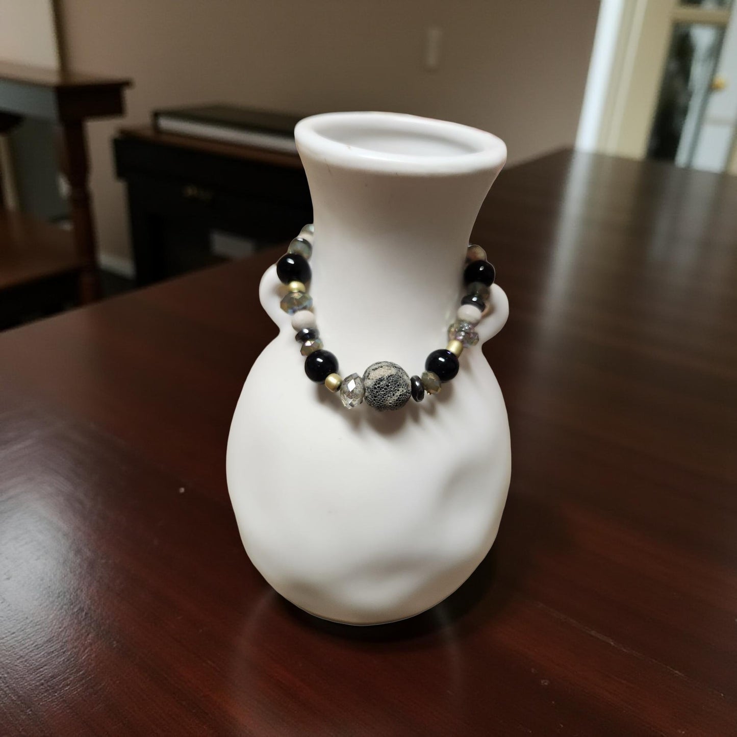 Aromatherapy Bracelet – Lava Rock Beads - Cypress & Sage - Vermilion