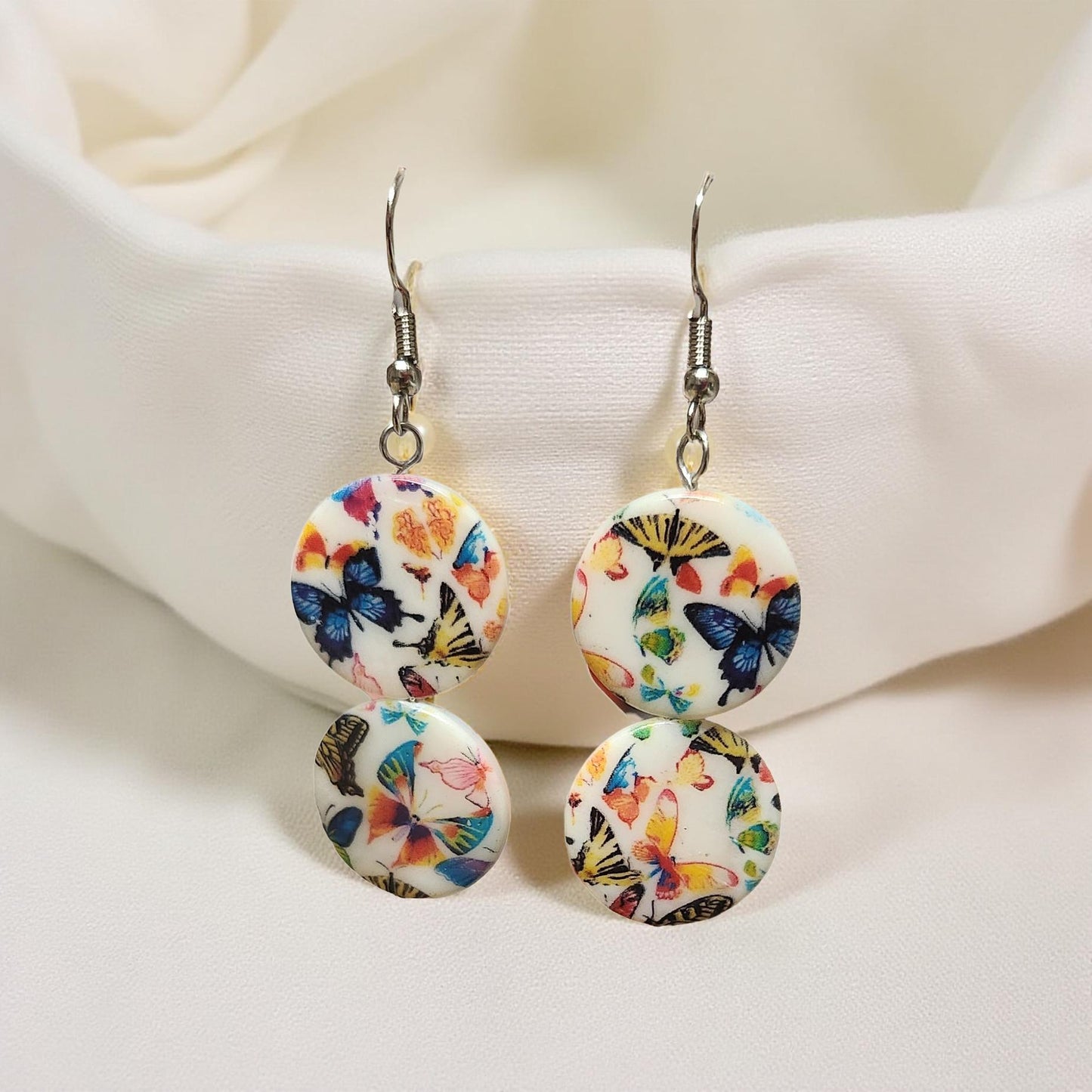 Handmade Butterfly & Floral Earrings – Lightweight, Pretty & Nature‑Inspired - Cypress & Sage - Vermilion