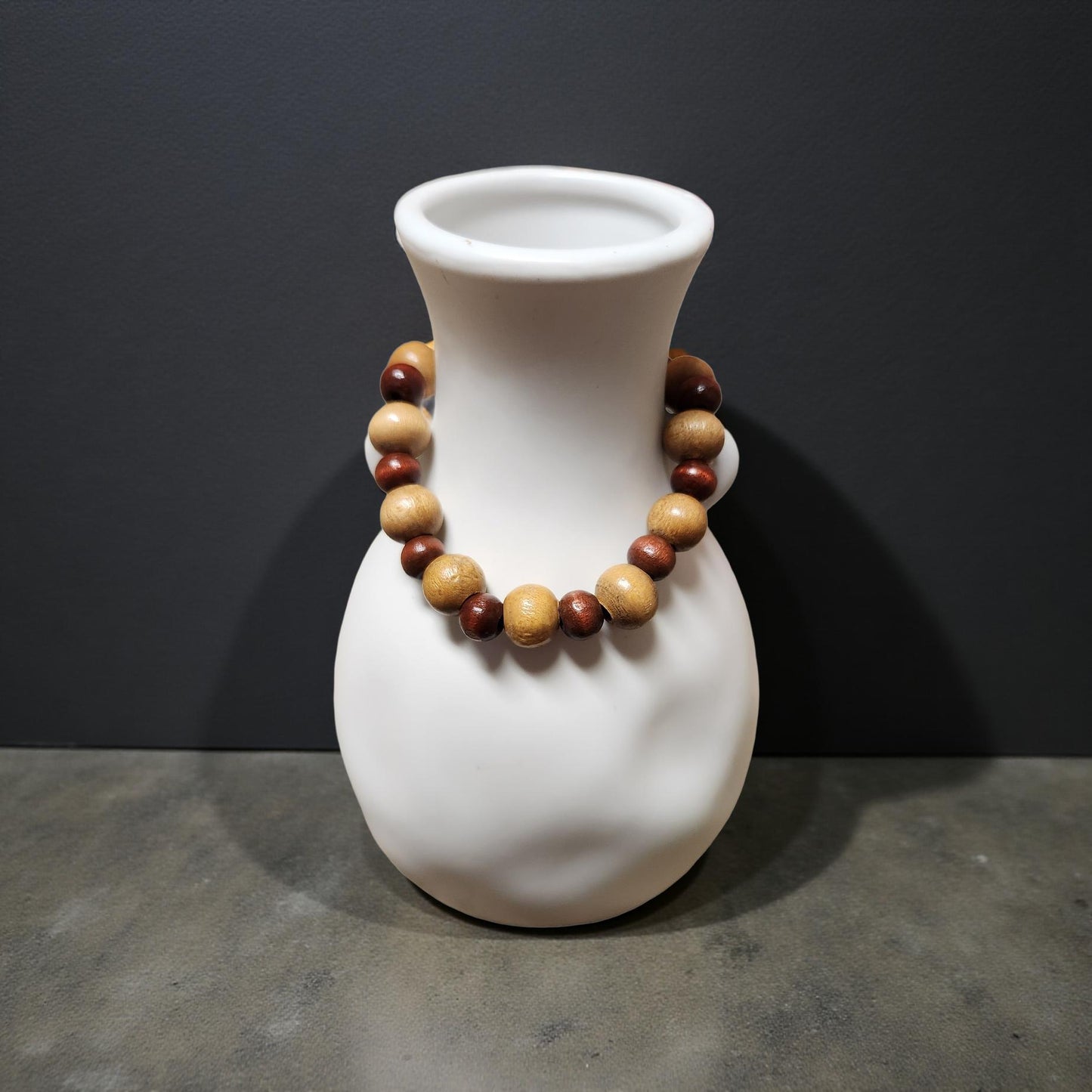 Wooden Beaded Bracelet – Stretch Fit (Size 8 & 9) - Cypress & Sage - Vermilion