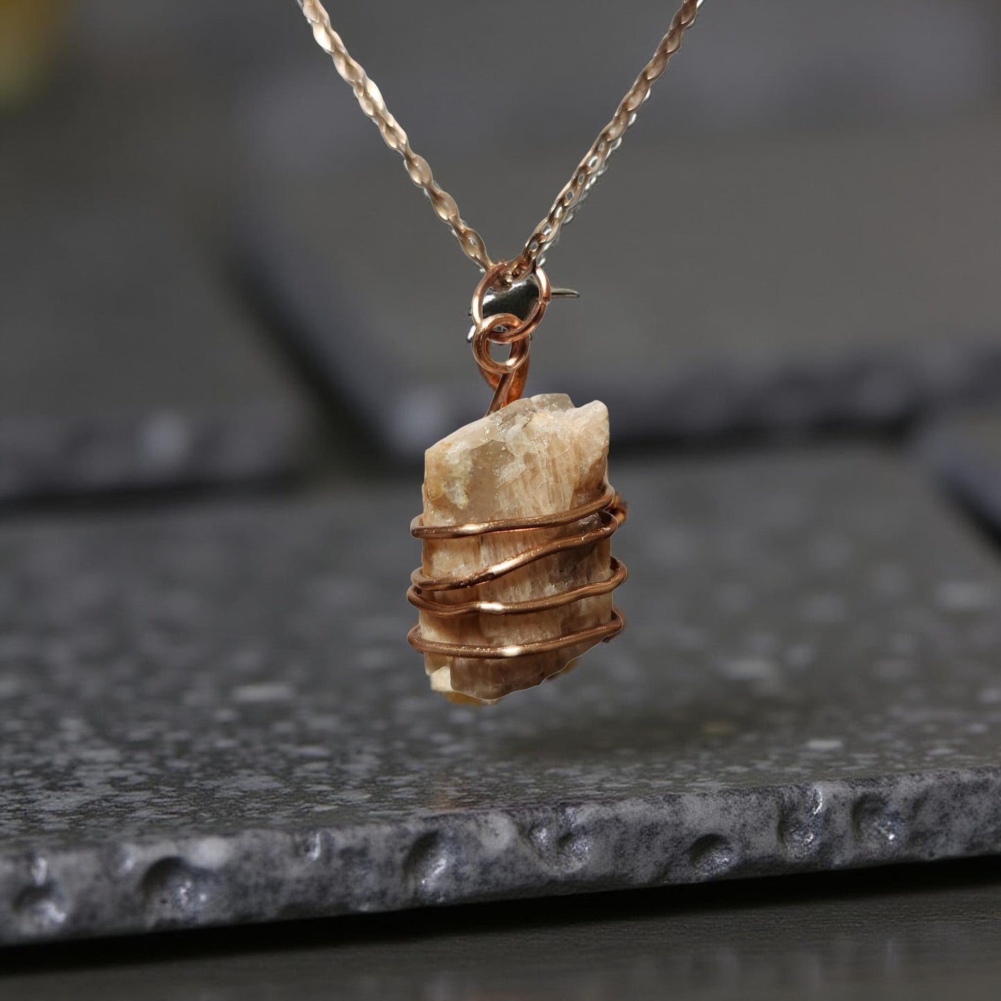 Natural Stone Necklace Collection – Quartz, Amethyst, Peacock Ore & Septarian - Cypress & Sage - Vermilion