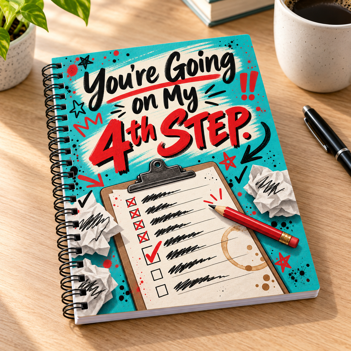 Funny 4th Step Recovery Notebook | You’re Going on My 4th Step Journal | Sobriety Gift | Recovery Inventory Spiral Notebook
