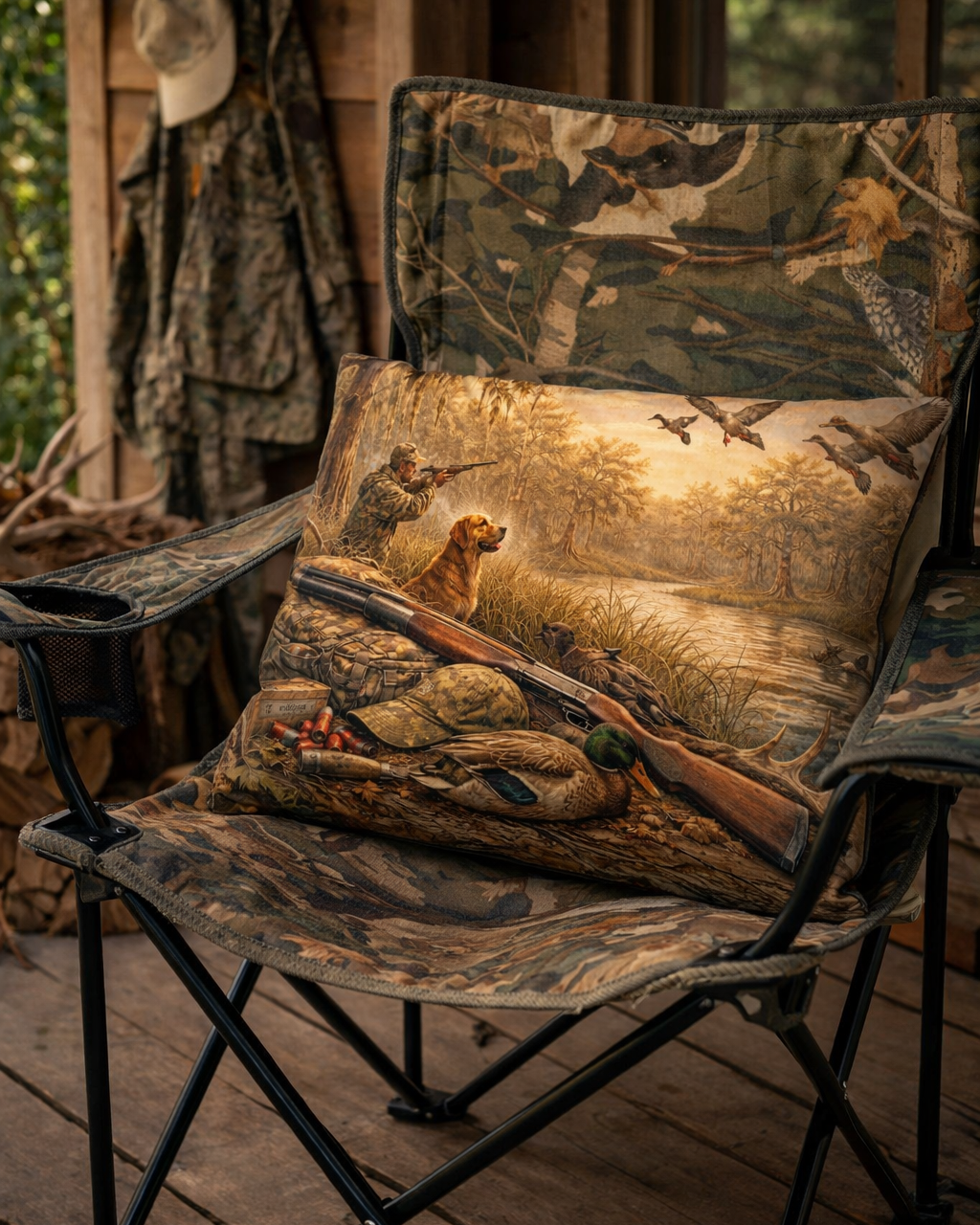 Morning Hunt Outdoor Pillow - Weather Resistant