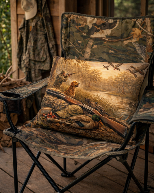 Morning Hunt Outdoor Pillow - Weather Resistant