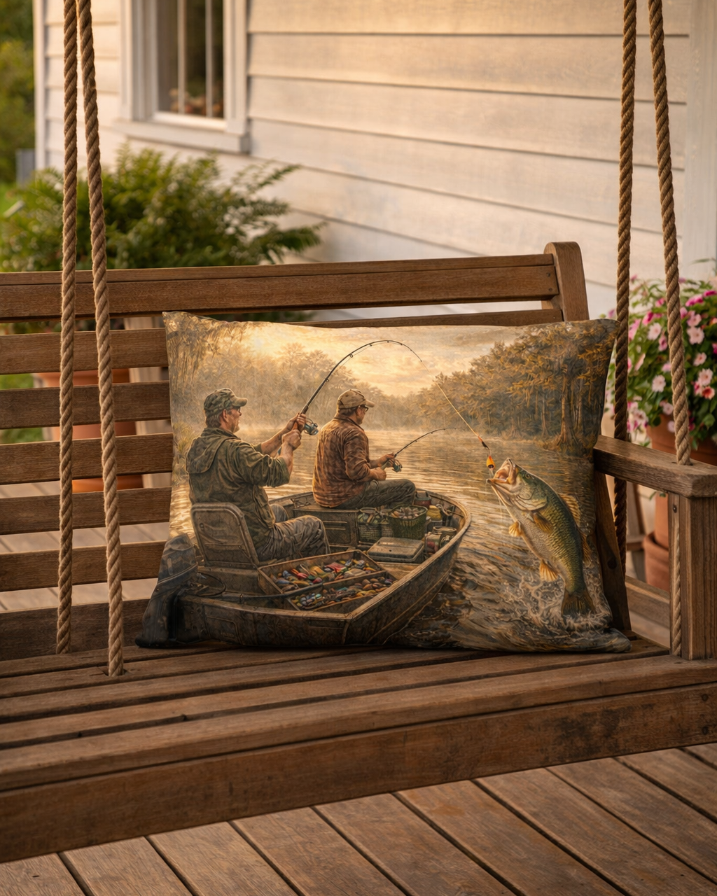 Fishing Outdoor Pillow - Weather Resistant