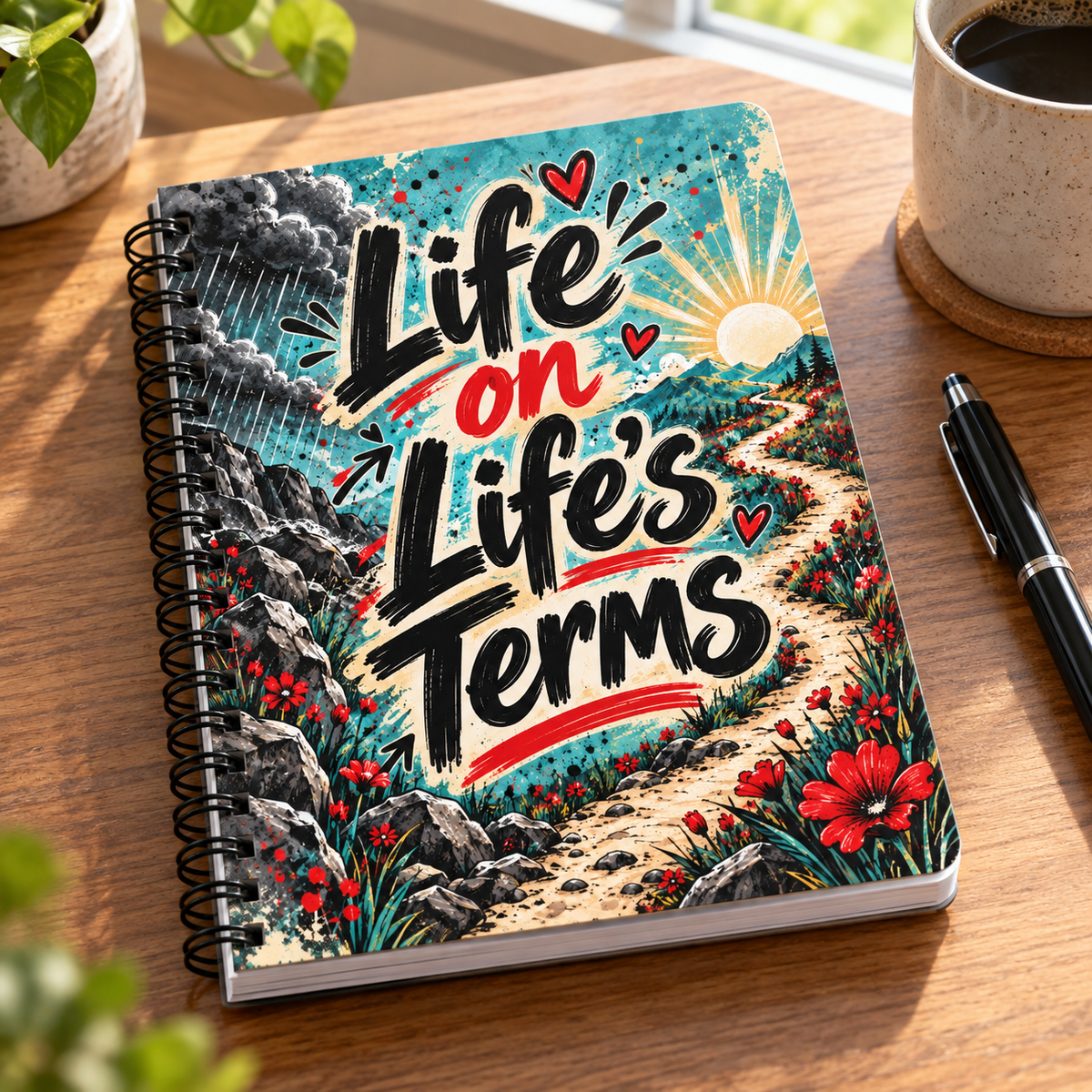 Life on Life’s Terms Recovery Notebook | Inspirational Sobriety Journal | Motivational Spiral Notebook | Recovery and Personal Growth Gift