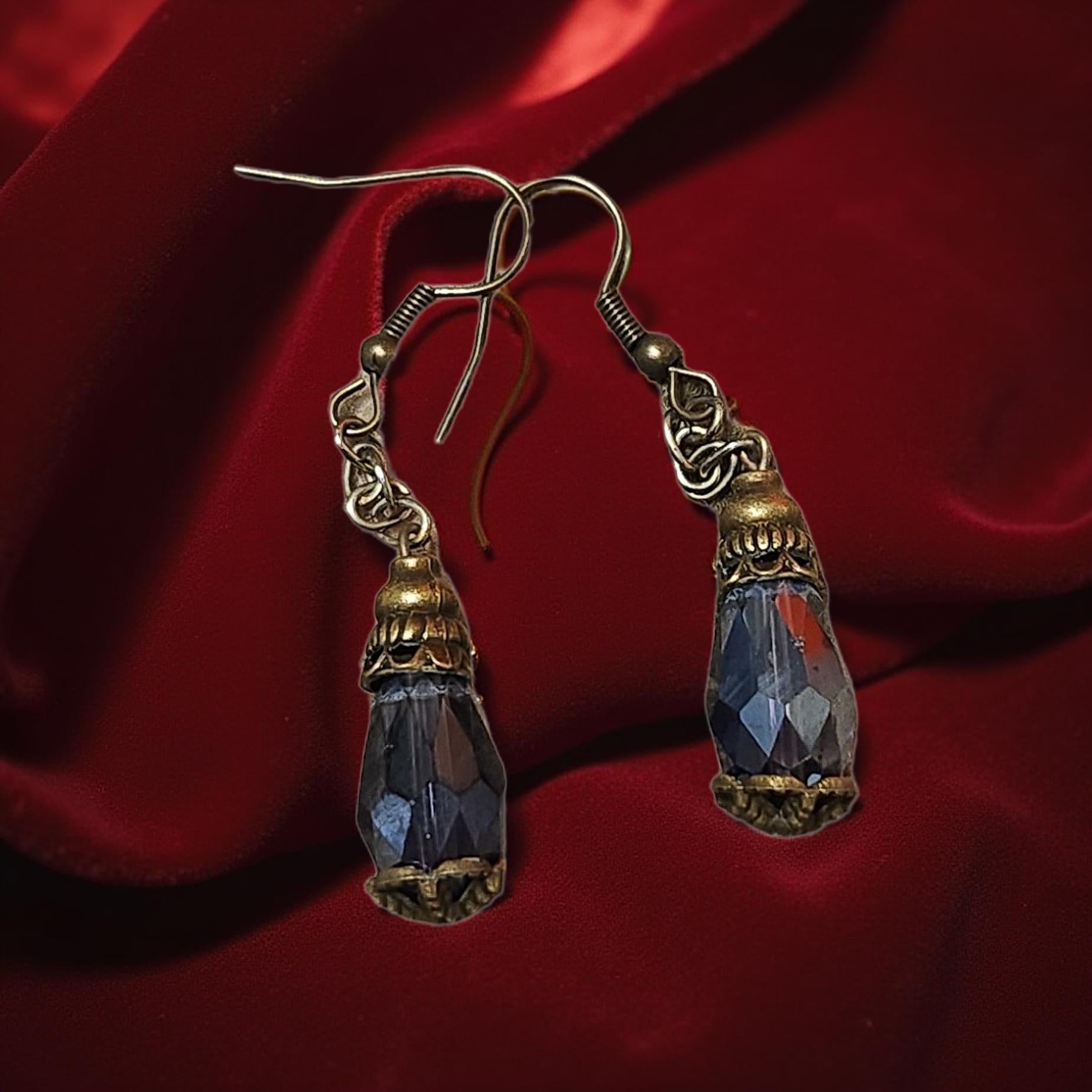 Handmade Teardrop Earrings – Polymer Clay or Beaded Statement Drops - Cypress & Sage - Vermilion