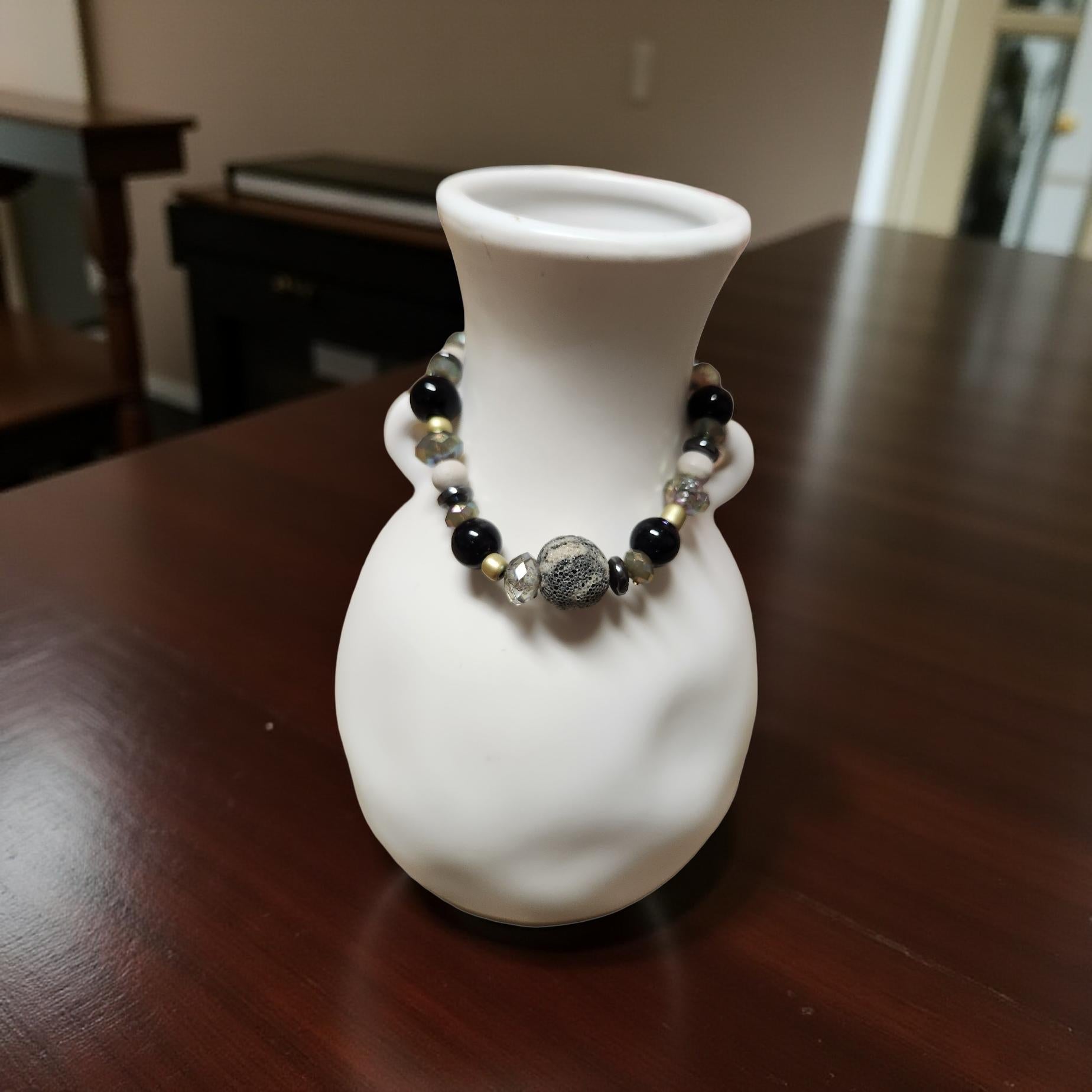 Aromatherapy Bracelet – Lava Rock Beads - Cypress & Sage - Vermilion