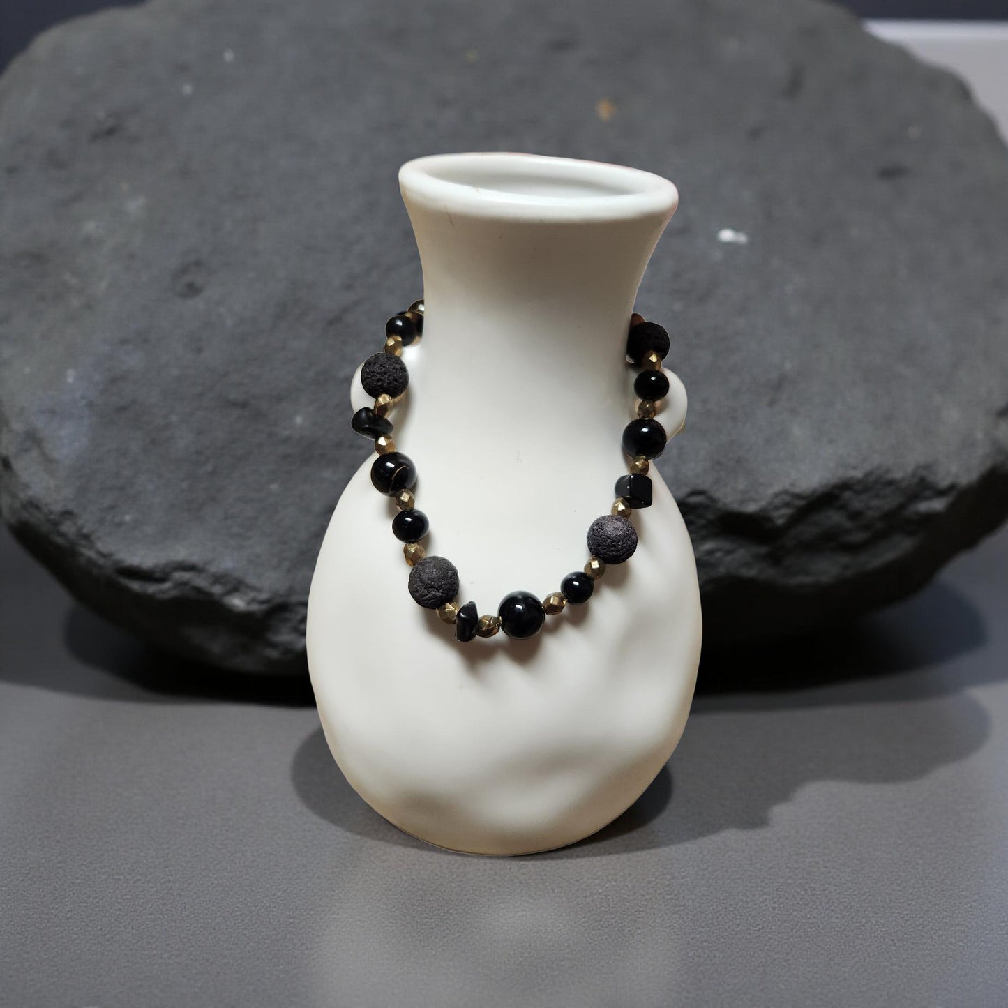 Aromatherapy Bracelet – Lava Rock Beads - Cypress & Sage - Vermilion