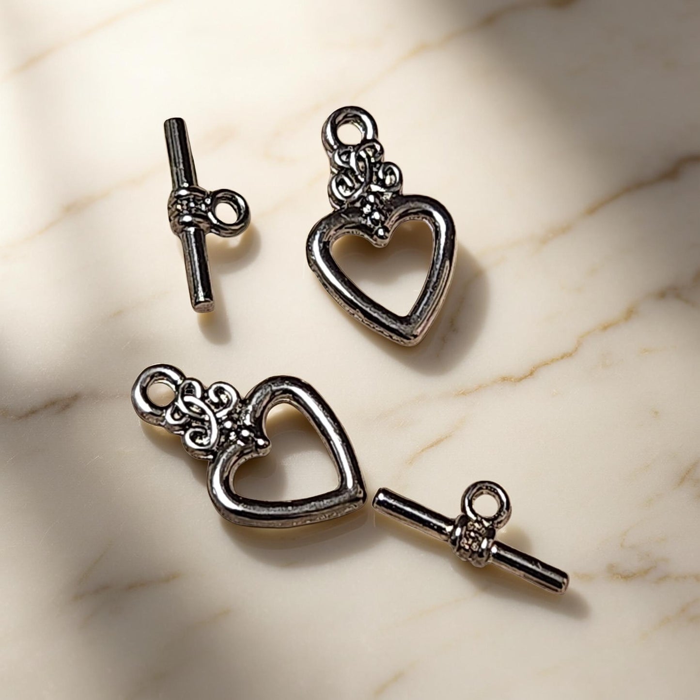 Nickel-Free Heart Toggle Clasp for Jewelry Making - Hypoallergenic and Safe
