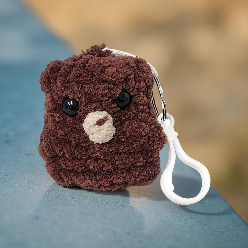 Handmade Crochet Stuffed Animal Keychains – Bear & Pickle - Cypress & Sage - Vermilion