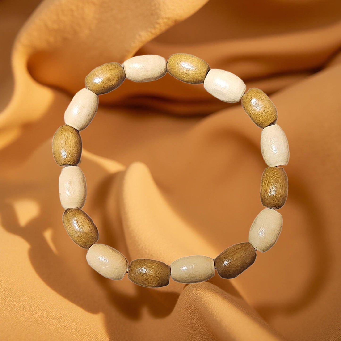 🌟 Kid’s Wooden Bead Bracelet - Cypress & Sage - Vermilion