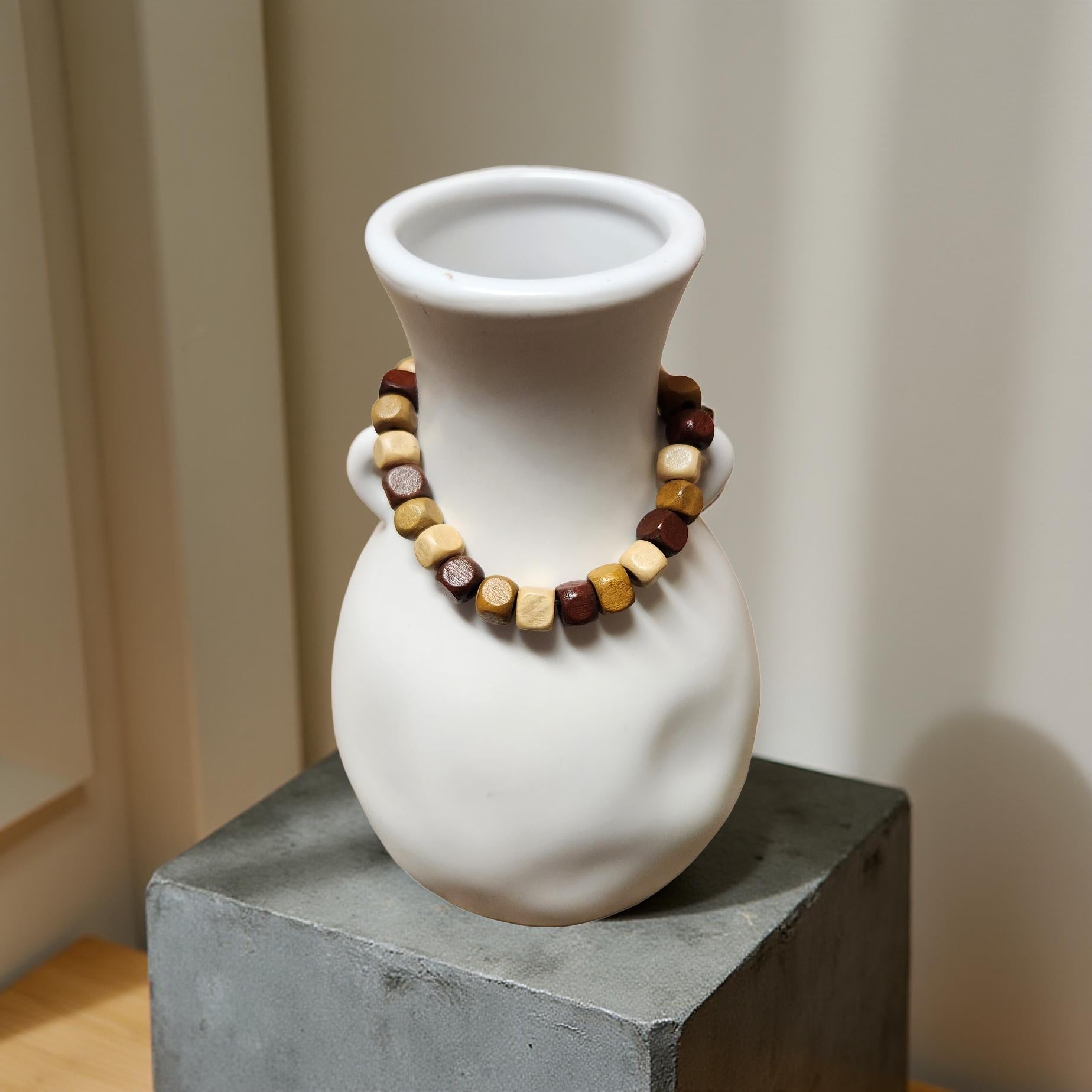 Wooden Beaded Bracelet – Stretch Fit (Size 6.5 & 7) - Cypress & Sage - Vermilion