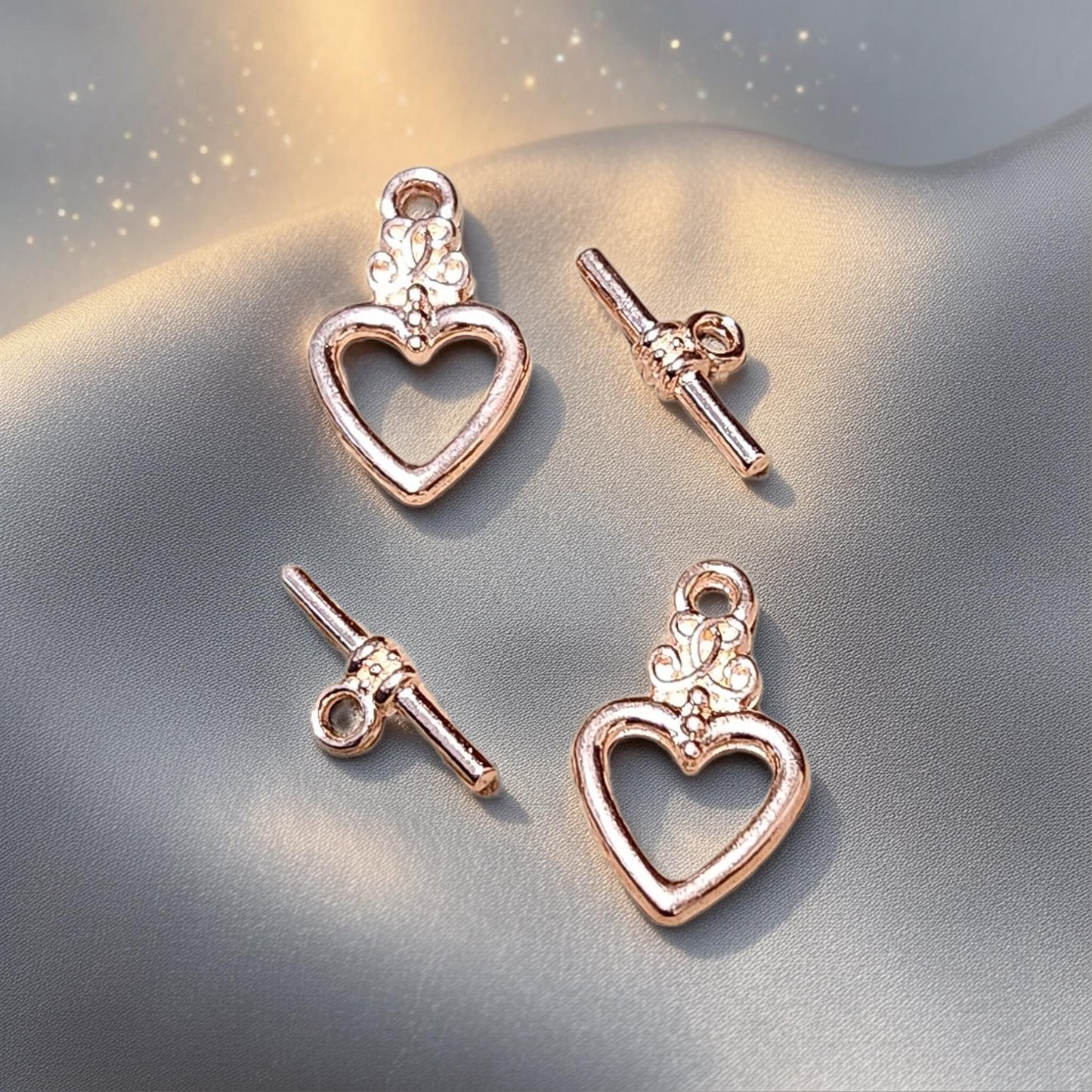 Nickel-Free Heart Toggle Clasp for Jewelry Making - Hypoallergenic and Safe