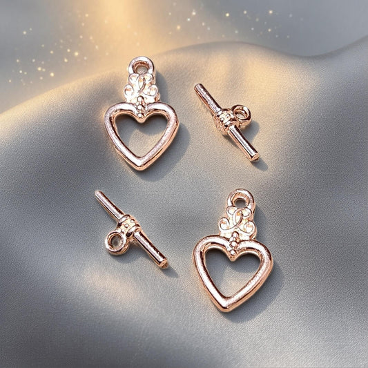 Nickel-Free Heart Toggle Clasp for Jewelry Making - Hypoallergenic and Safe