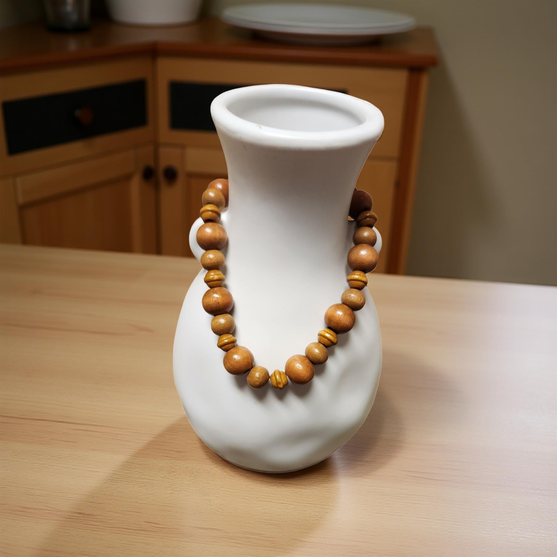 Wooden Beaded Bracelet – Stretch Fit (Size 8 & 9) - Cypress & Sage - Vermilion