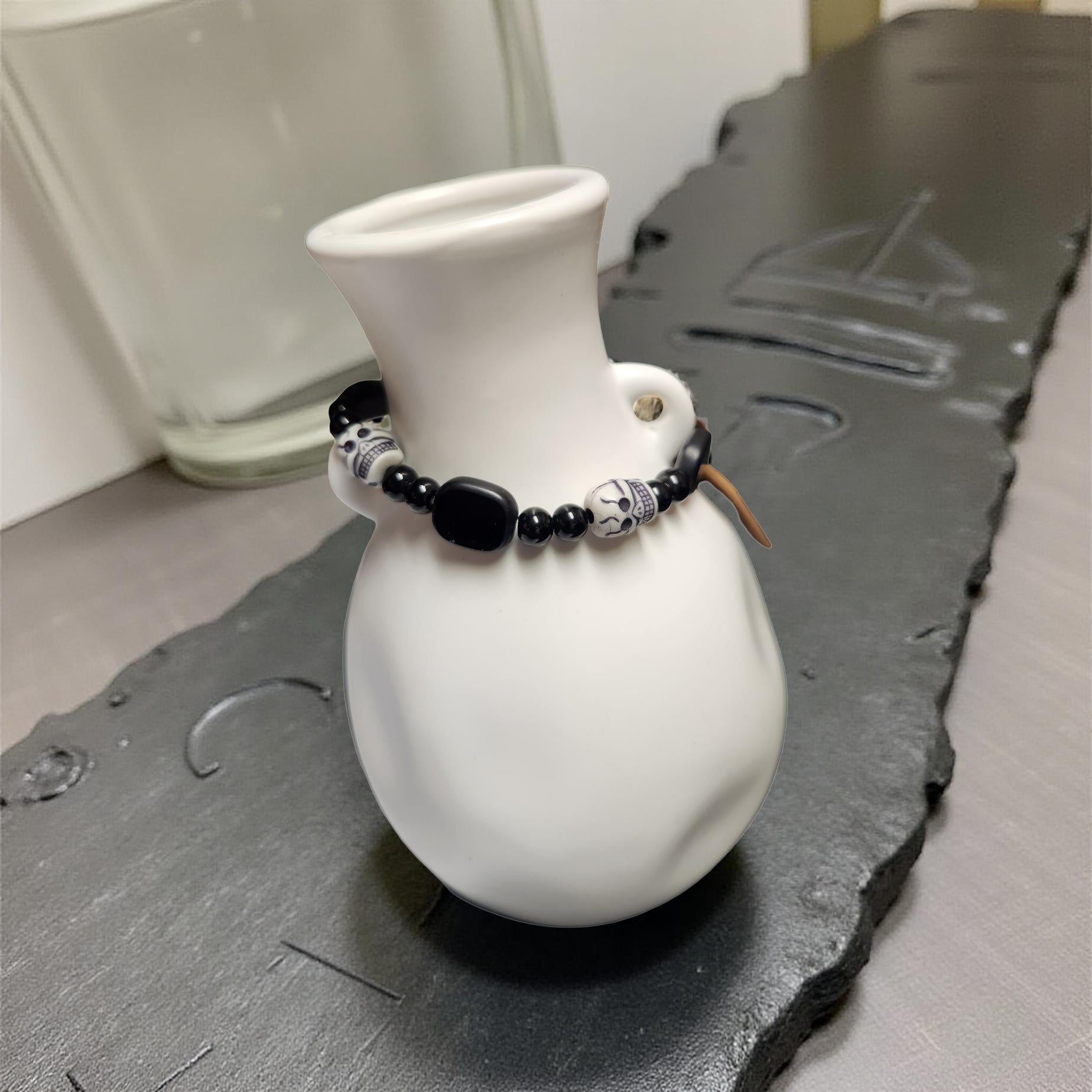 Black Tourmaline Stretch Bracelet – Grounding Crystal Jewelry - Cypress & Sage - Vermilion