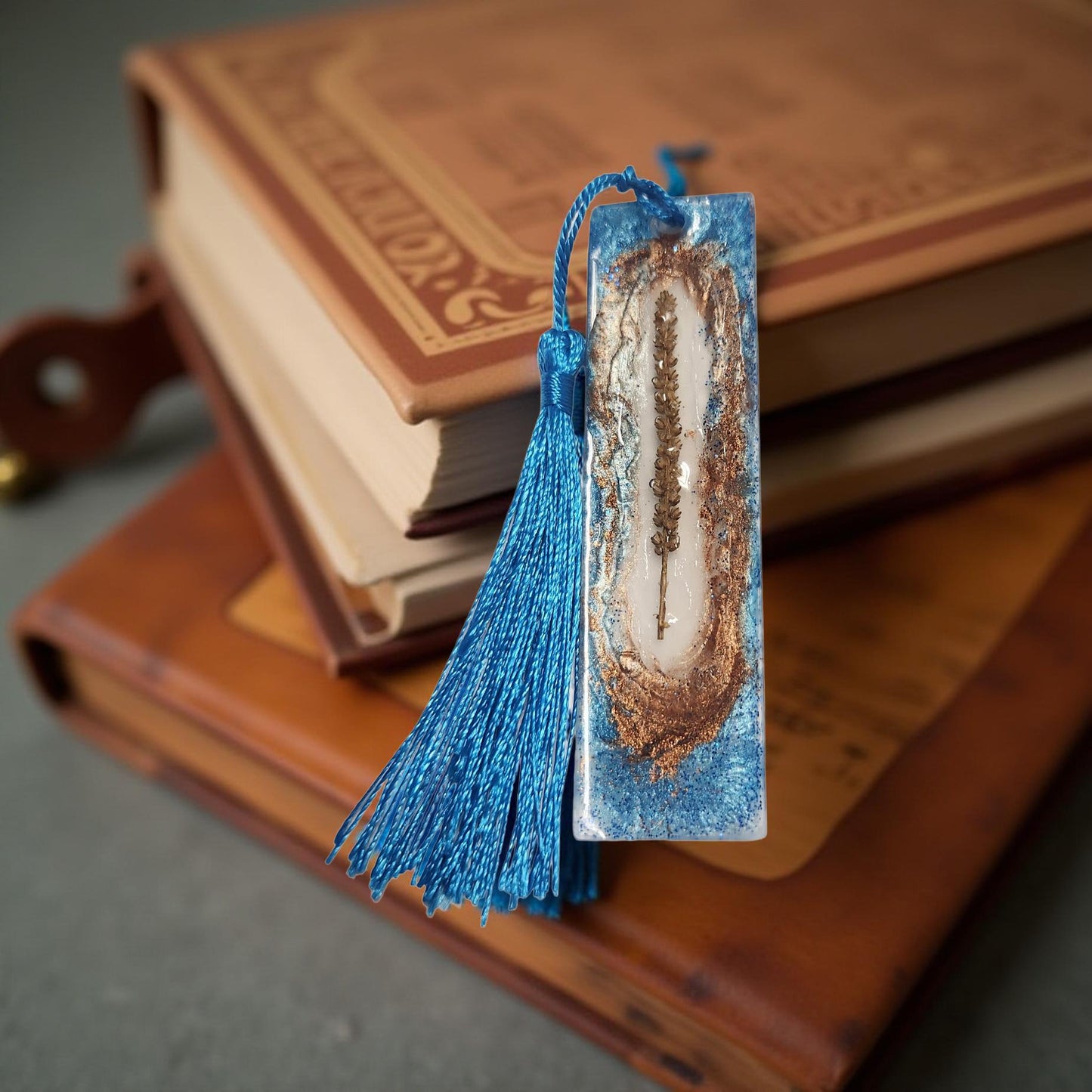 Handmade Resin Bookmark – One-of-a-kind with Beautiful Floral Designs - Cypress & Sage - Vermilion