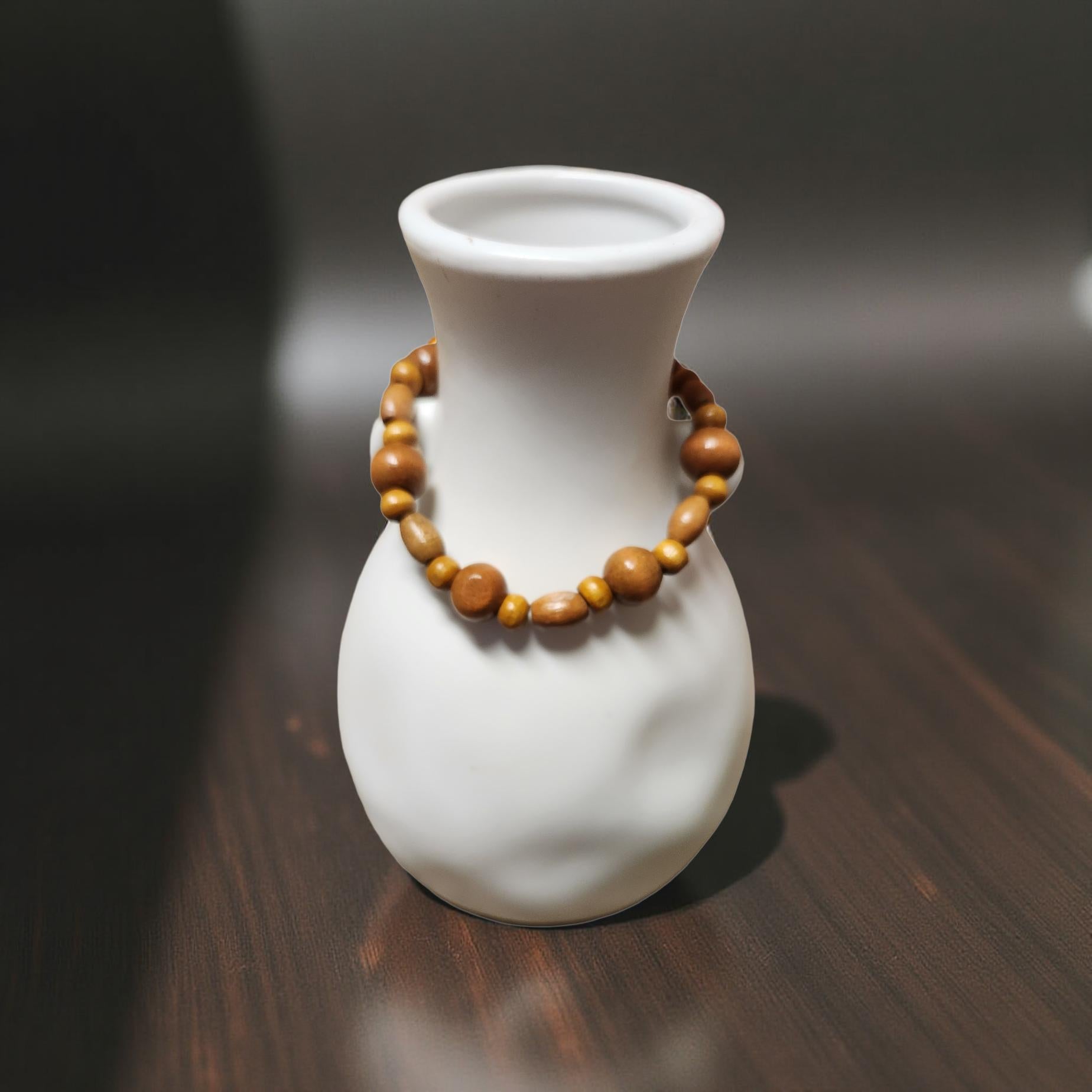 Wooden Beaded Bracelet – Stretch Fit (Size 8 & 9) - Cypress & Sage - Vermilion