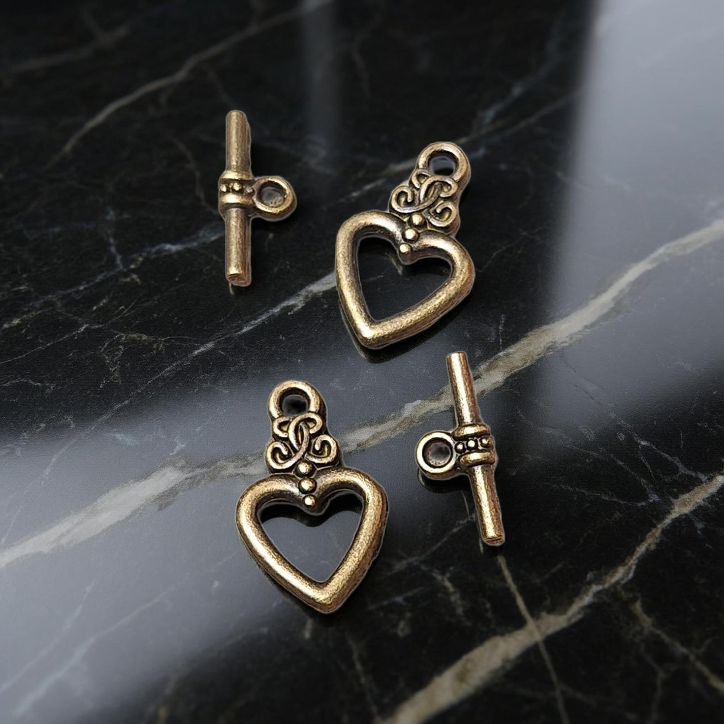 Nickel-Free Heart Toggle Clasp for Jewelry Making - Hypoallergenic and Safe