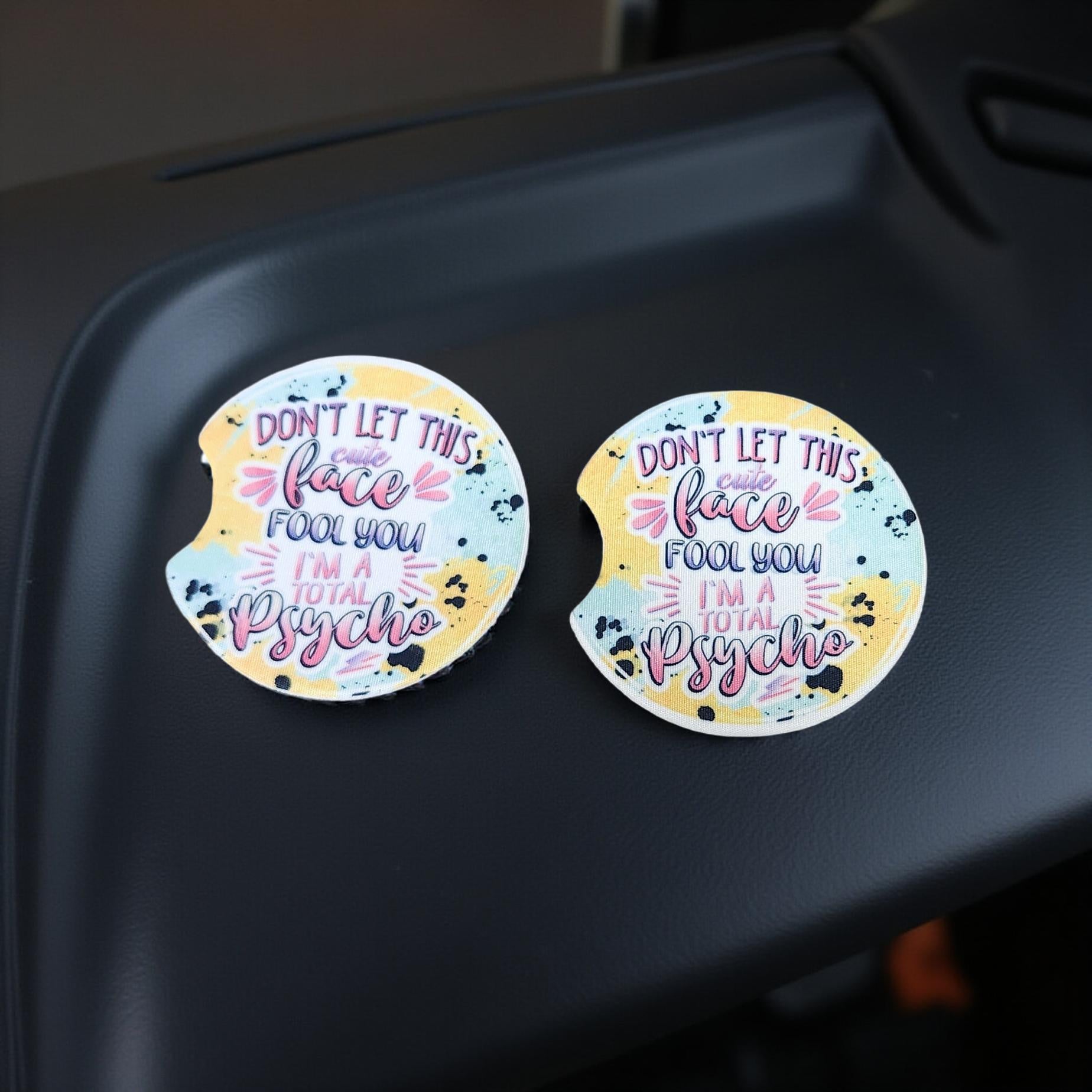 Cloth Cup Holder Coaster – Thick, Washable Car Accessory - Cypress & Sage - Vermilion