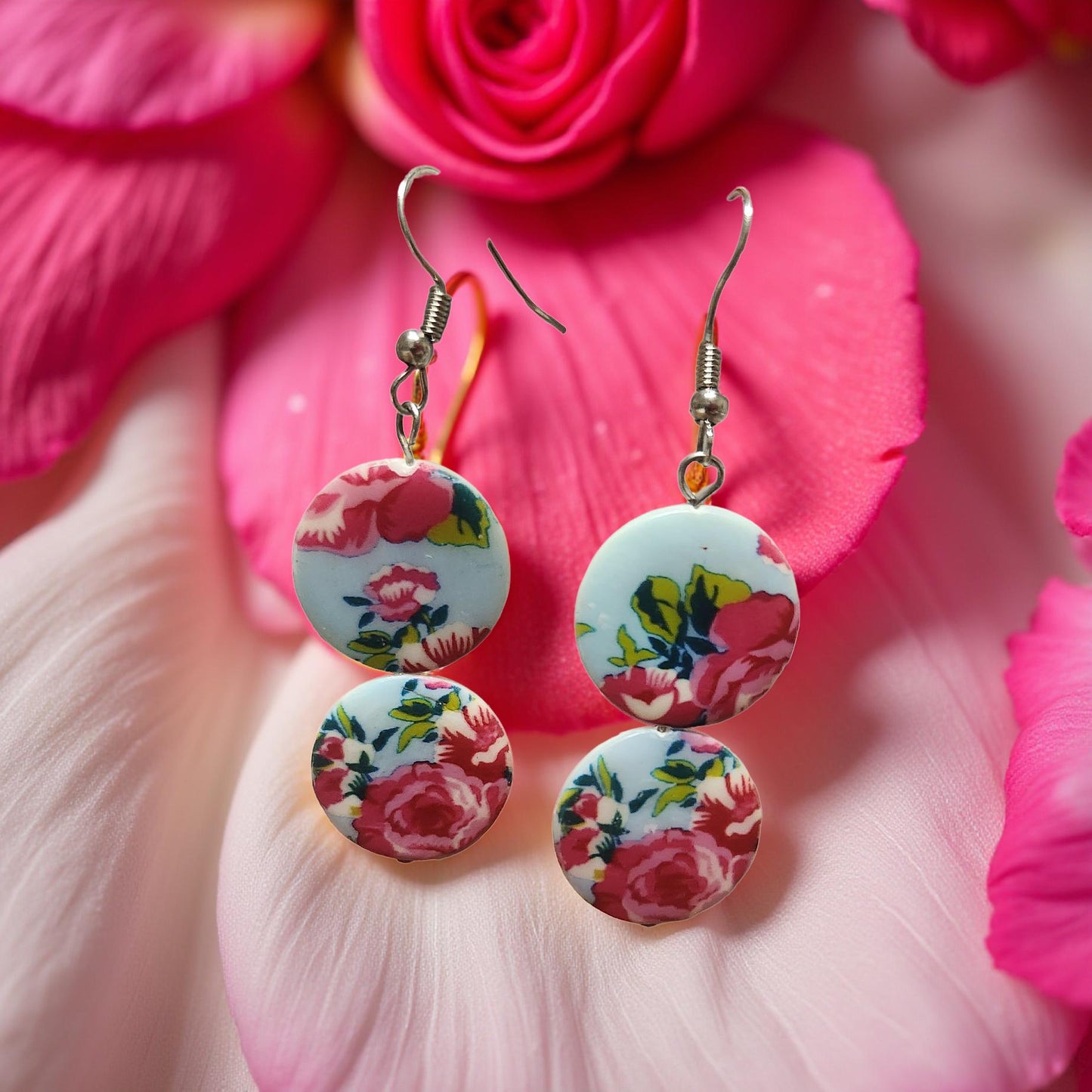 Handmade Butterfly & Floral Earrings – Lightweight, Pretty & Nature‑Inspired - Cypress & Sage - Vermilion