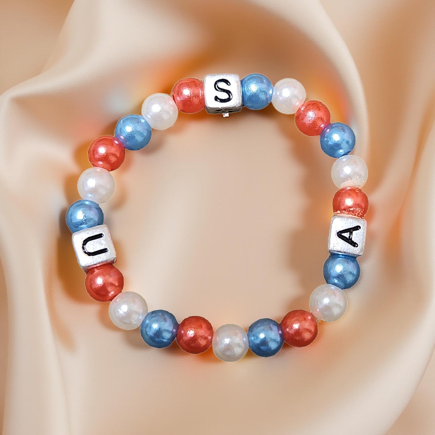 🎉 Kids Spirit Bracelets – Beaded Team Pride - Cypress & Sage - Vermilion