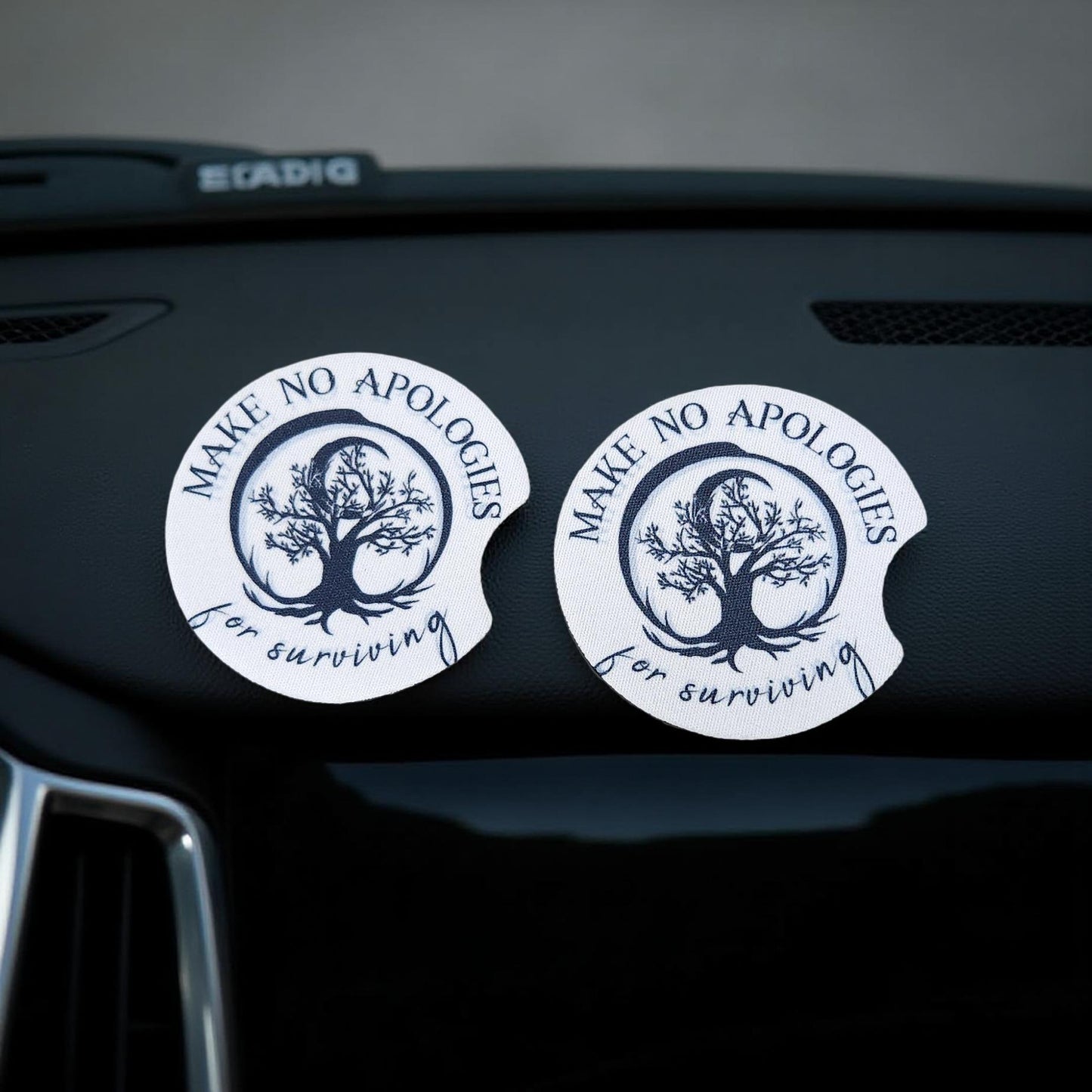 Thin Backing Car Coasters – Absorbent Auto Accessories - sublimation blank - Cypress & Sage - Vermilion