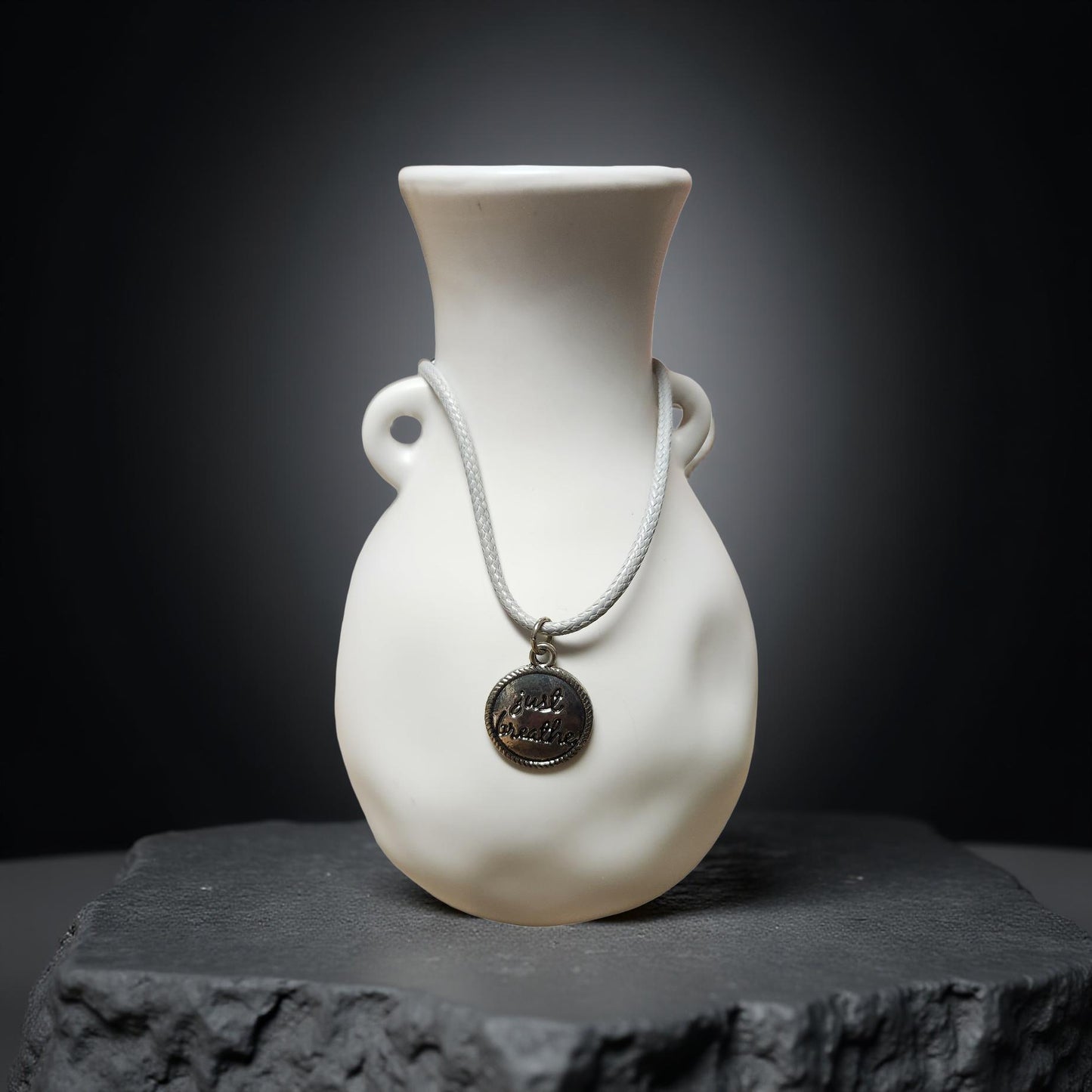 16" Inspirational Medallion Necklace – Meaningful Everyday Pendant - Cypress & Sage - Vermilion