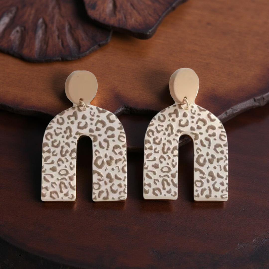 Cheetah & Leopard Arc Earrings – Boho Chic Animal Print Statement Jewelry - Cypress & Sage - Vermilion