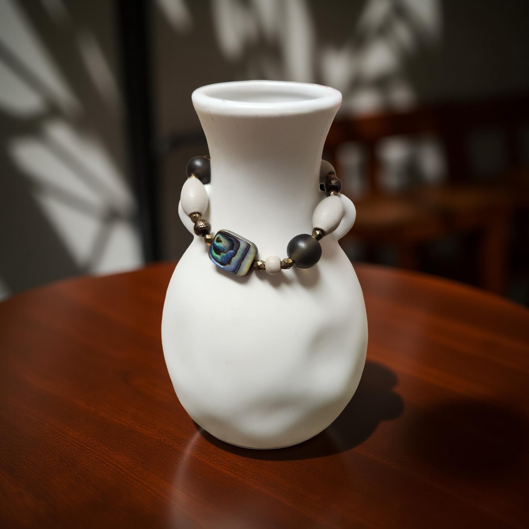 Decorative Wooden Bracelet – Natural Elegance - Cypress & Sage - Vermilion