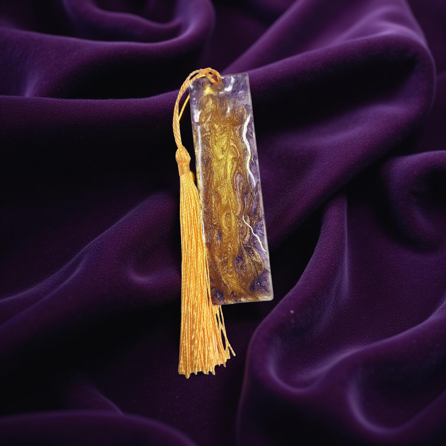 Handmade Resin Bookmark – One-of-a-kind with Beautiful Floral Designs - Cypress & Sage - Vermilion