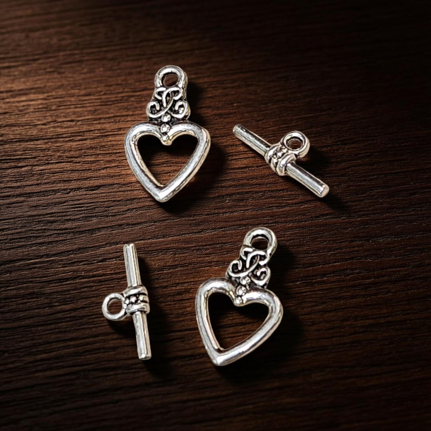 Nickel-Free Heart Toggle Clasp for Jewelry Making - Hypoallergenic and Safe