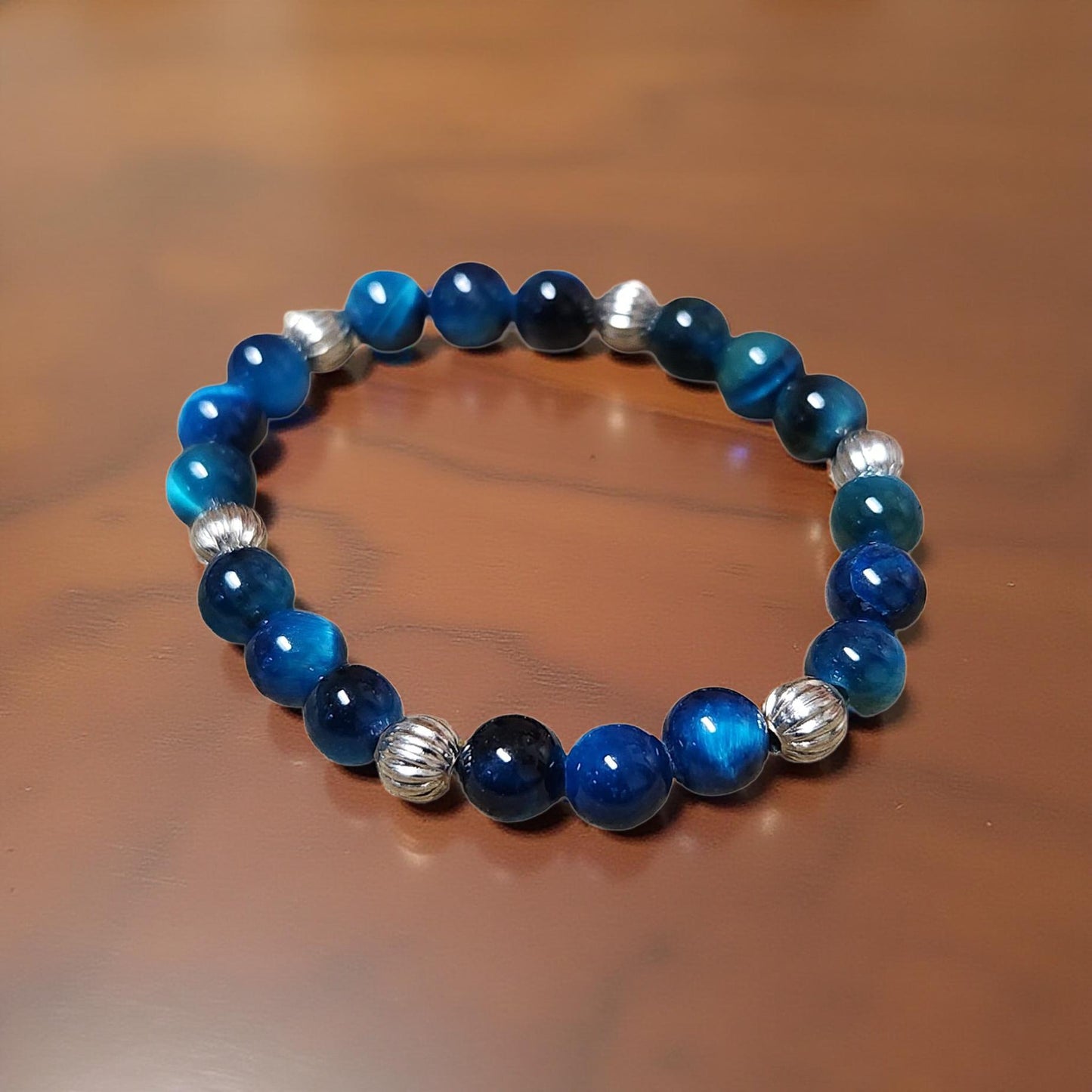 Kids Gemstone Bracelet – Natural Tumbled Beads - Cypress & Sage - Vermilion