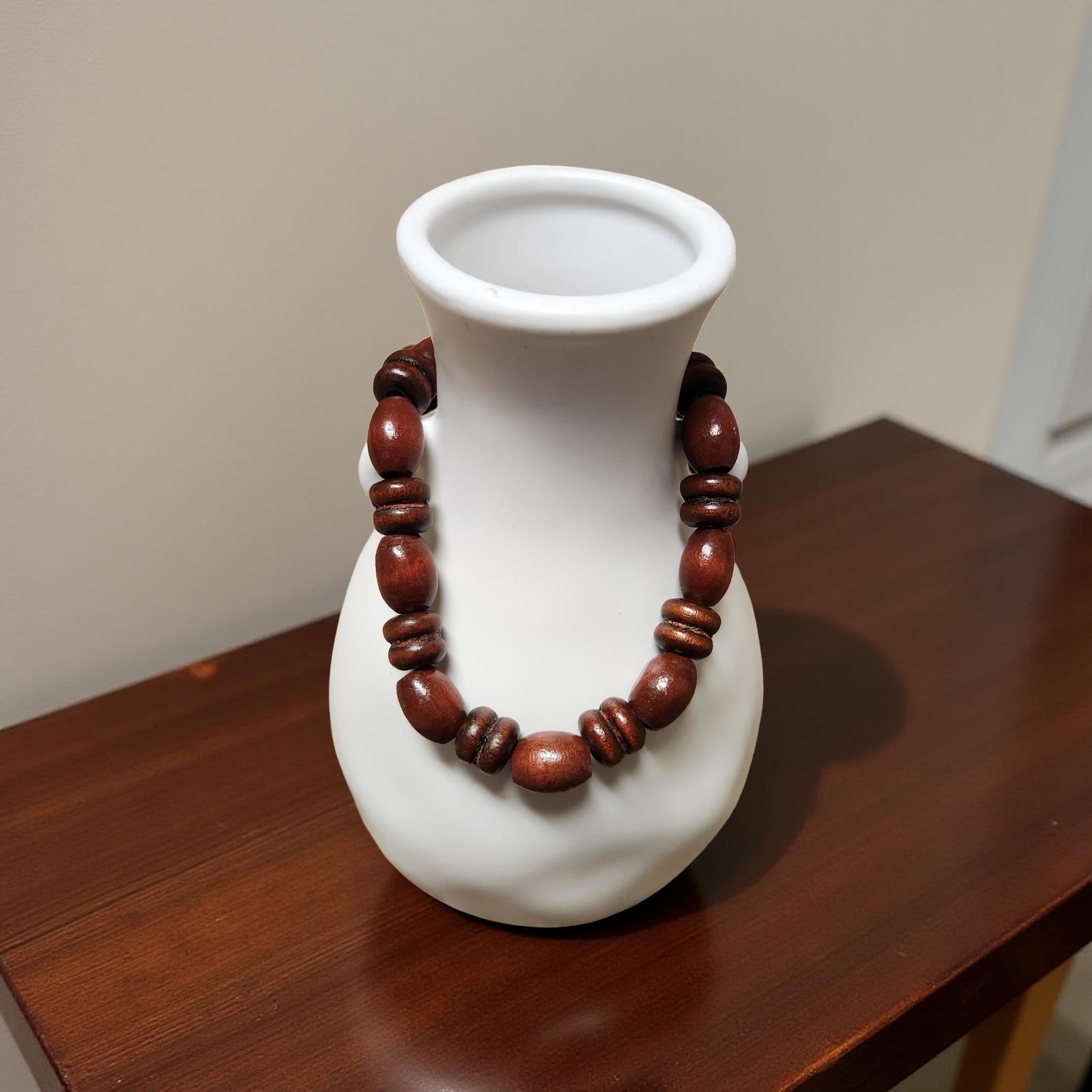 Wooden Beaded Bracelet – Stretch Fit (Size 8 & 9) - Cypress & Sage - Vermilion