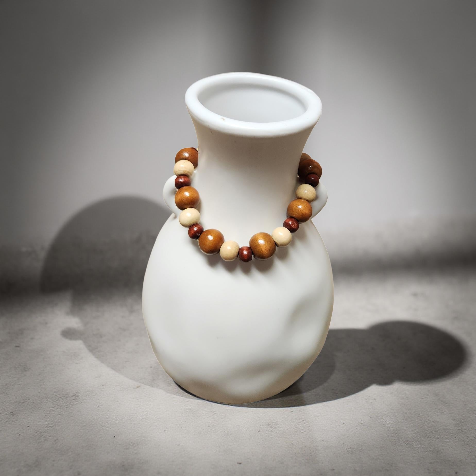 Wooden Beaded Bracelet – Stretch Fit (Size 6.5 & 7) - Cypress & Sage - Vermilion