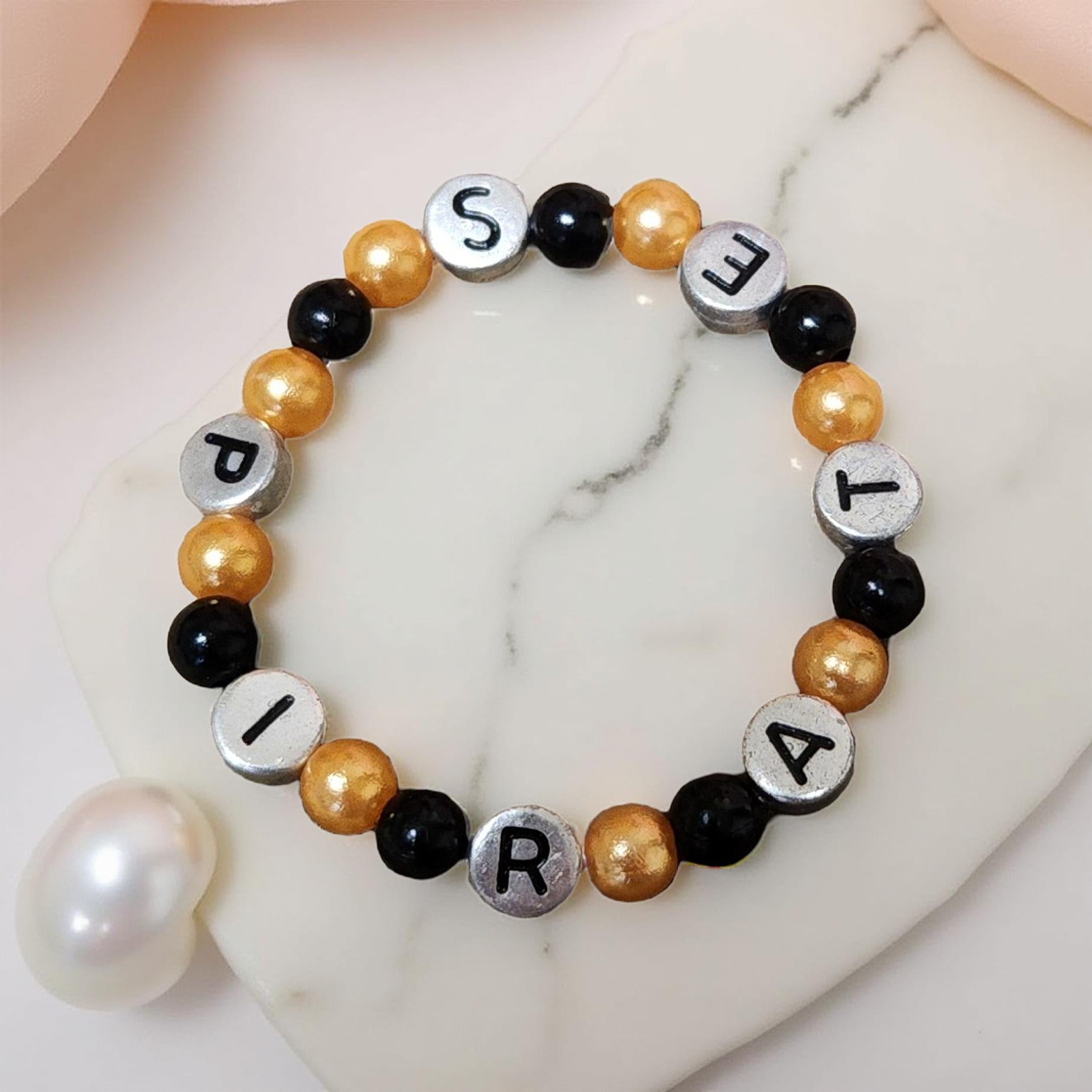 🎉 Kids Spirit Bracelets – Beaded Team Pride - Cypress & Sage - Vermilion