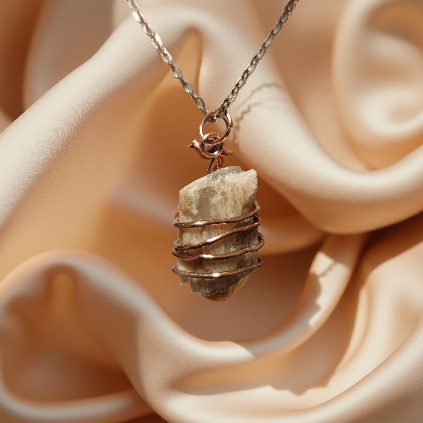 Natural Stone Necklace Collection – Quartz, Amethyst, Peacock Ore & Septarian - Cypress & Sage - Vermilion