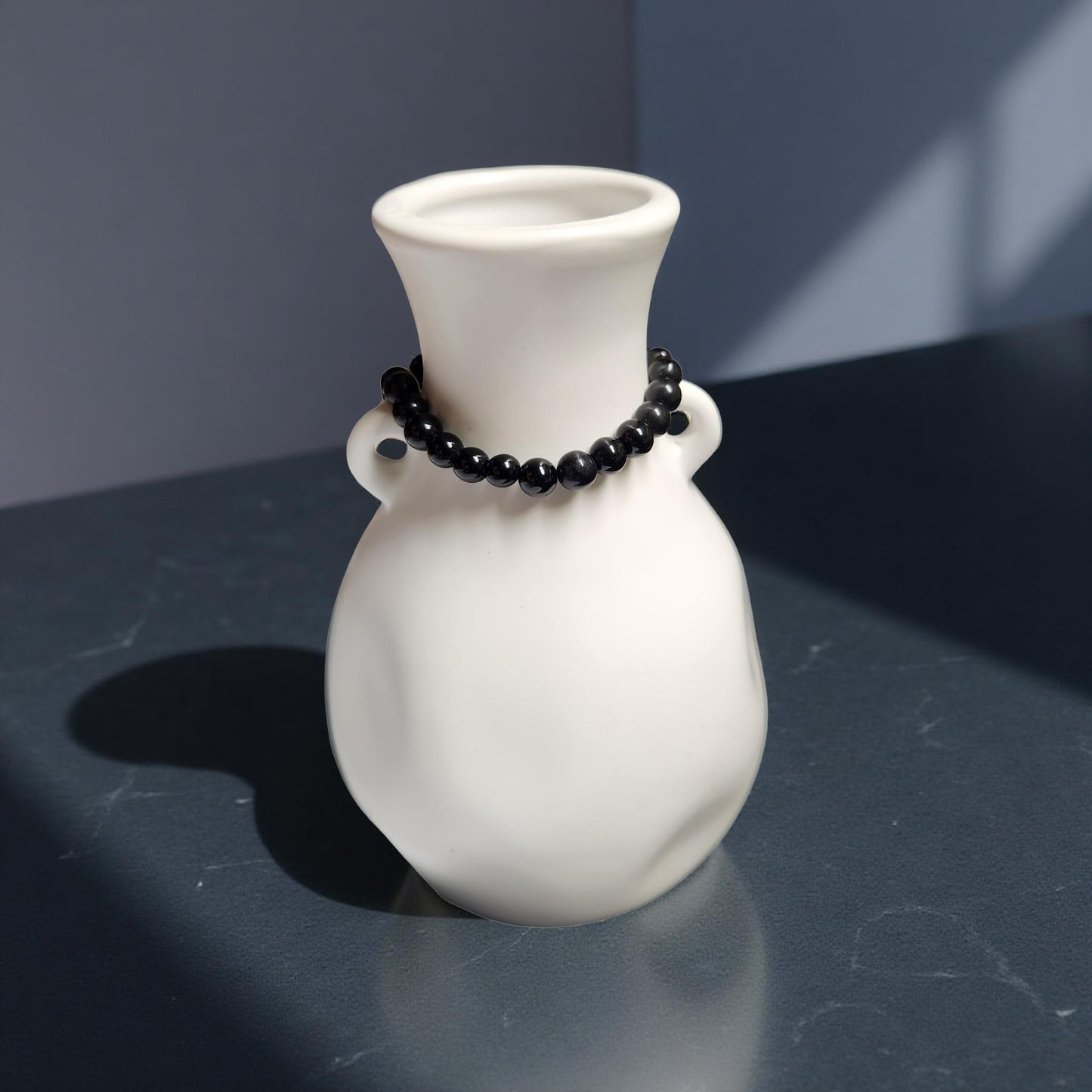 Black Tourmaline Stretch Bracelet – Grounding Crystal Jewelry - Cypress & Sage - Vermilion