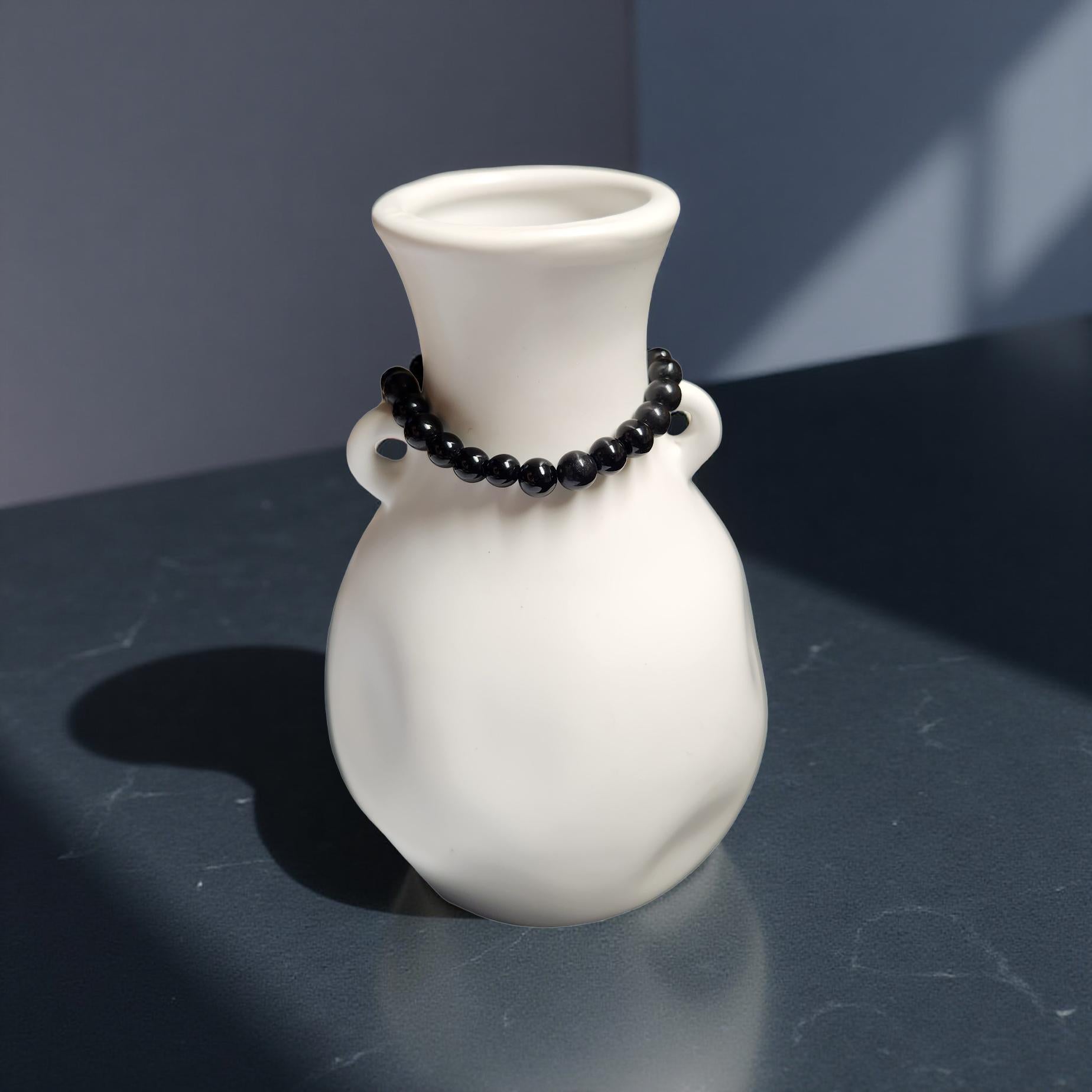 Black Tourmaline Stretch Bracelet – Grounding Crystal Jewelry - Cypress & Sage - Vermilion