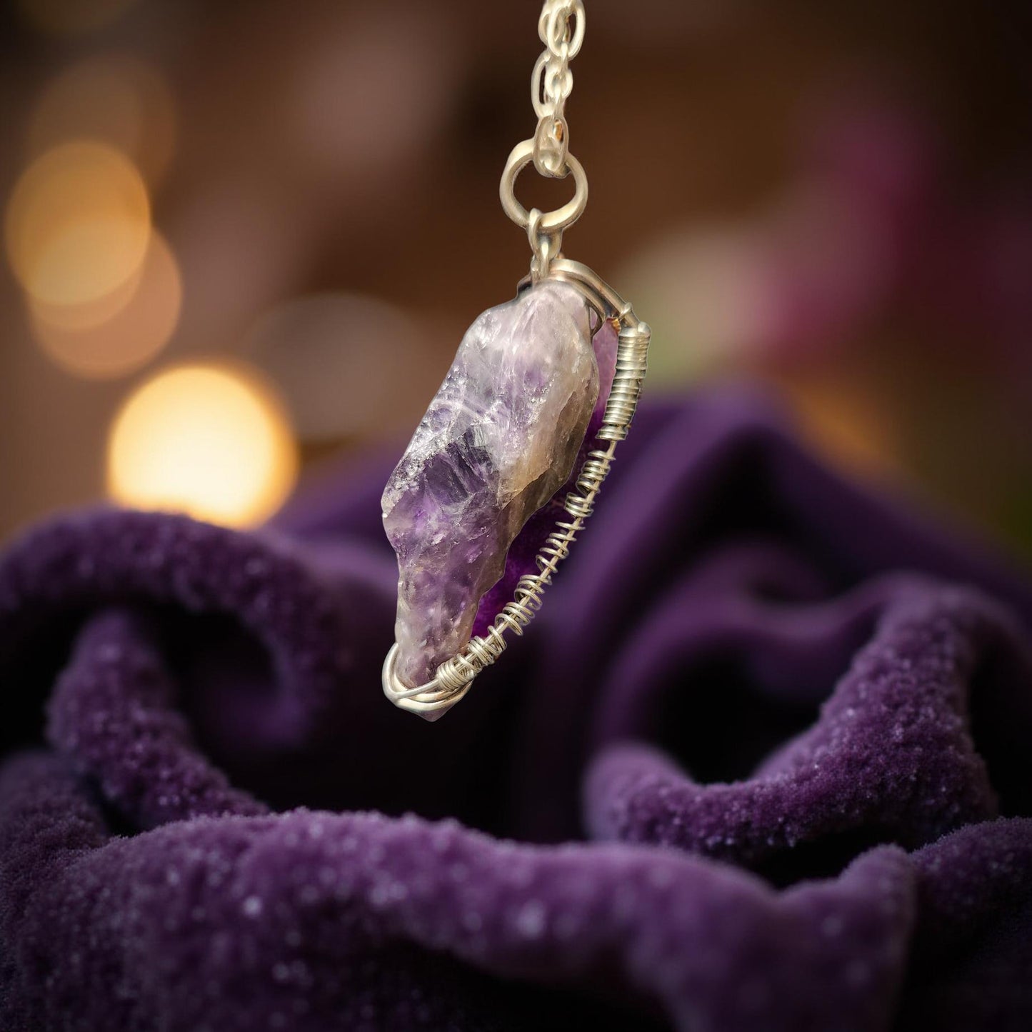 Natural Stone Necklace Collection – Quartz, Amethyst, Peacock Ore & Septarian - Cypress & Sage - Vermilion