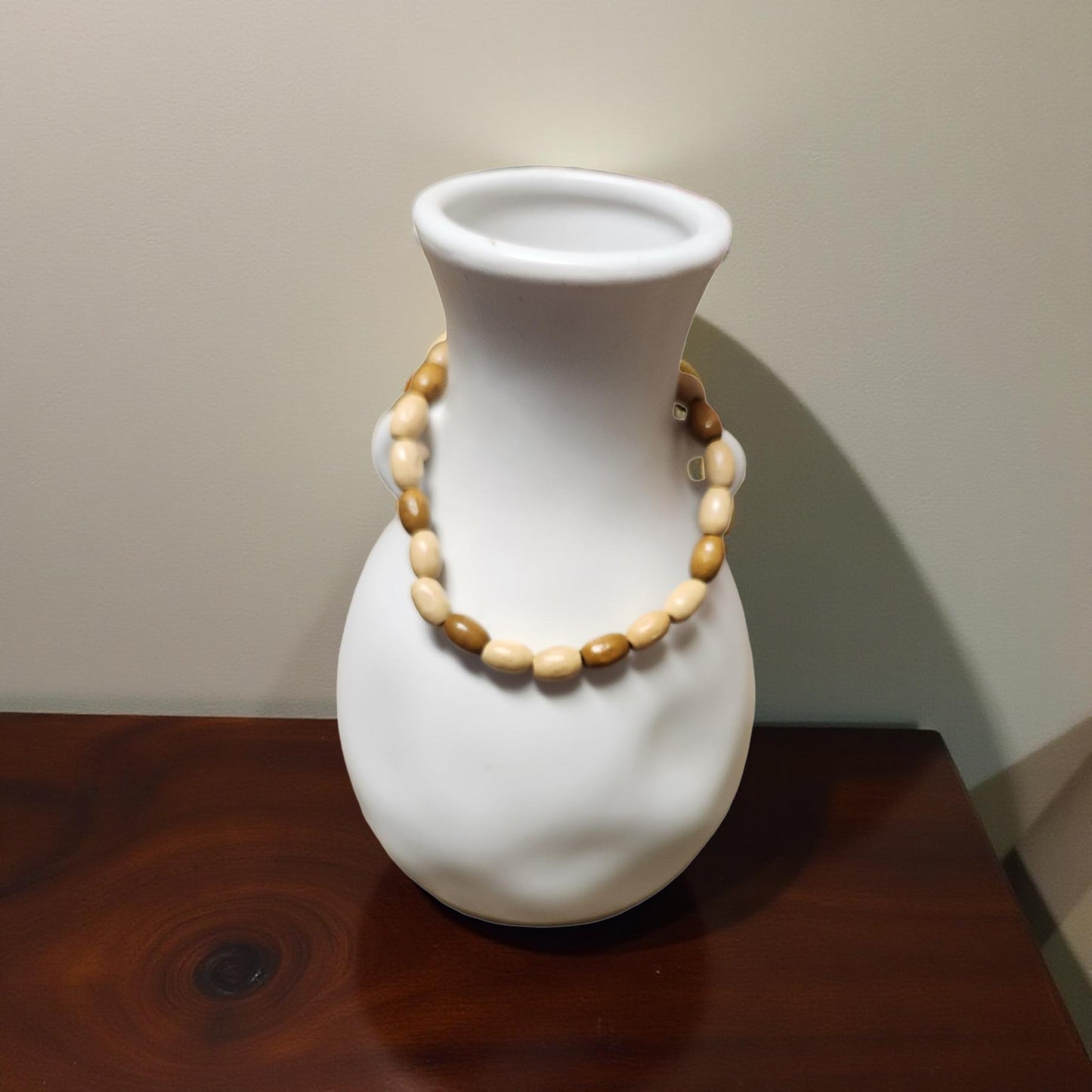 Wooden Beaded Bracelet – Stretch Fit (Size 7.5) - Cypress & Sage - Vermilion