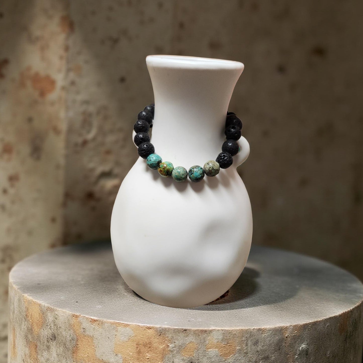 Aromatherapy Bracelet – Lava Rock Beads - Cypress & Sage - Vermilion