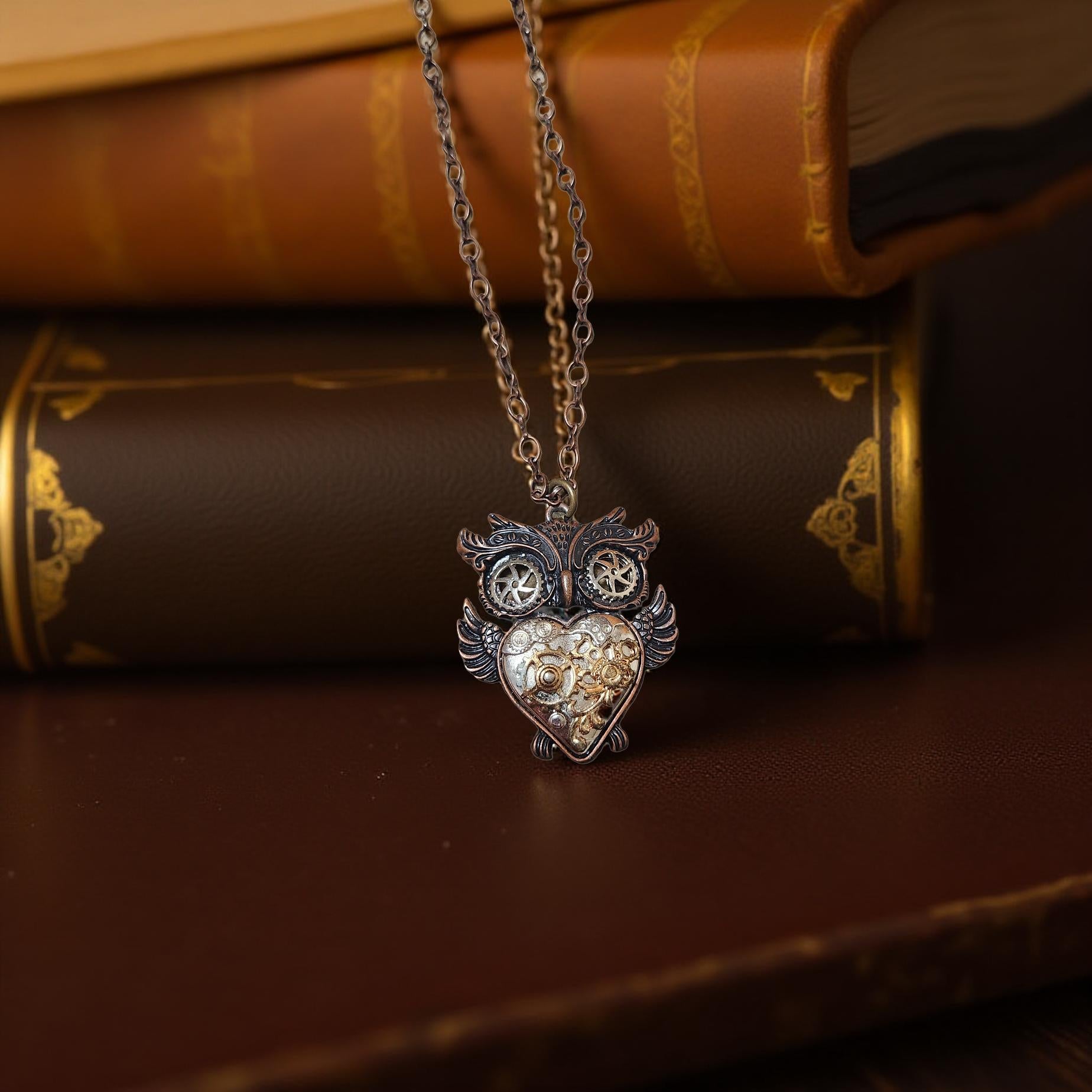 Owl Pendant Necklace – Boho Woodland Charm - Cypress & Sage - Vermilion