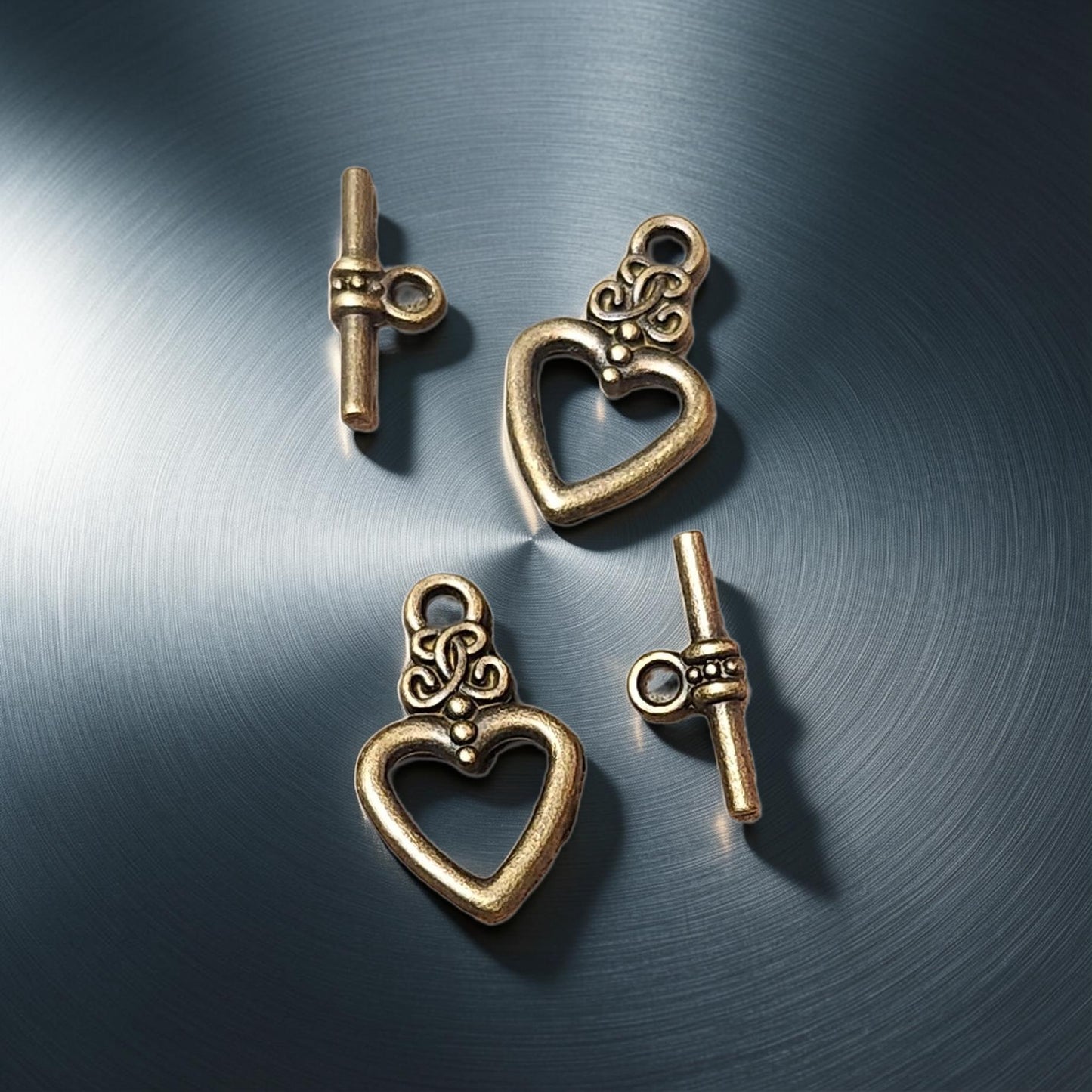 Nickel-Free Heart Toggle Clasp for Jewelry Making - Hypoallergenic and Safe