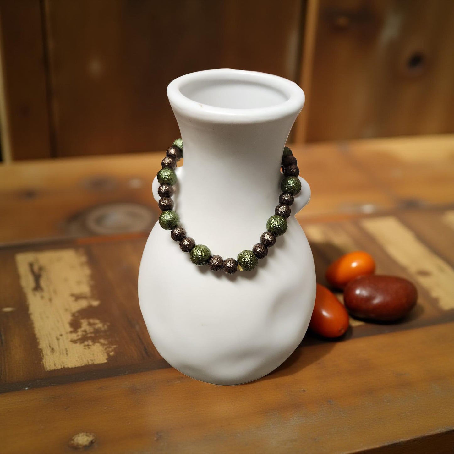 Glass & Metal Beaded Bracelets – Modern Elegance - Cypress & Sage - Vermilion