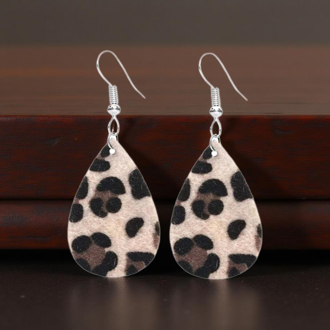 Animal Print Earrings – Cheetah or Leopard Boho Chic Statement Earrings - Cypress & Sage - Vermilion