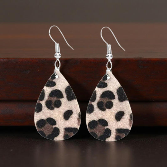 Animal Print Earrings – Cheetah or Leopard Boho Chic Statement Earrings - Cypress & Sage - Vermilion