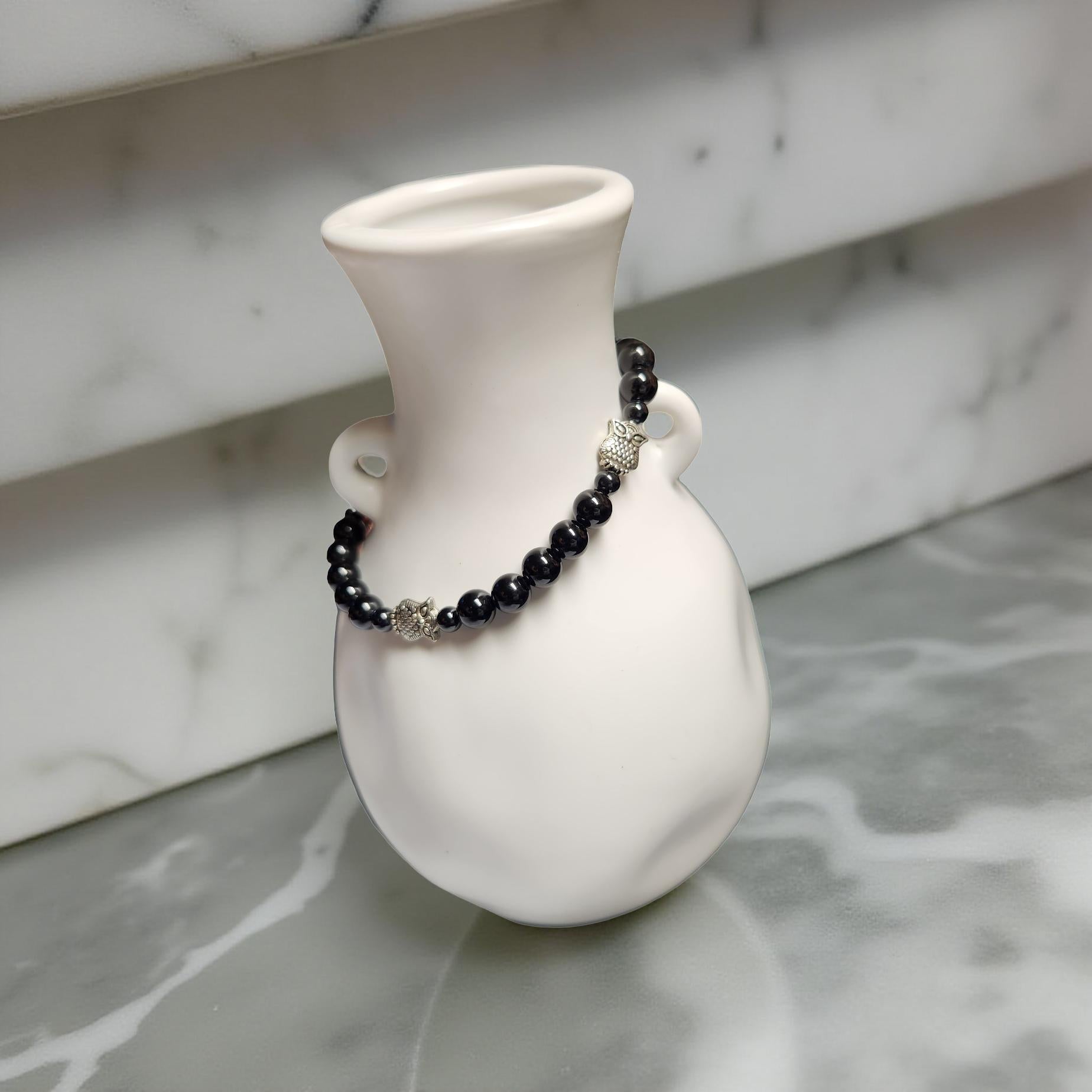 Black Tourmaline Stretch Bracelet – Grounding Crystal Jewelry - Cypress & Sage - Vermilion