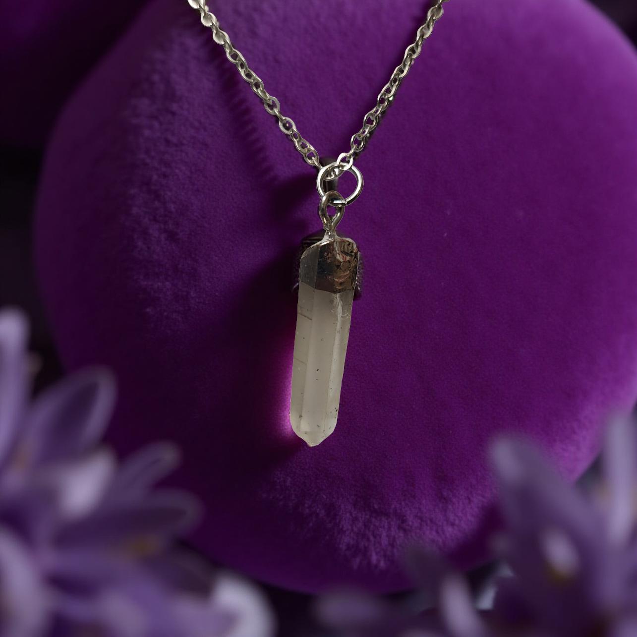 Natural Stone Necklace Collection – Quartz, Amethyst, Peacock Ore & Septarian - Cypress & Sage - Vermilion