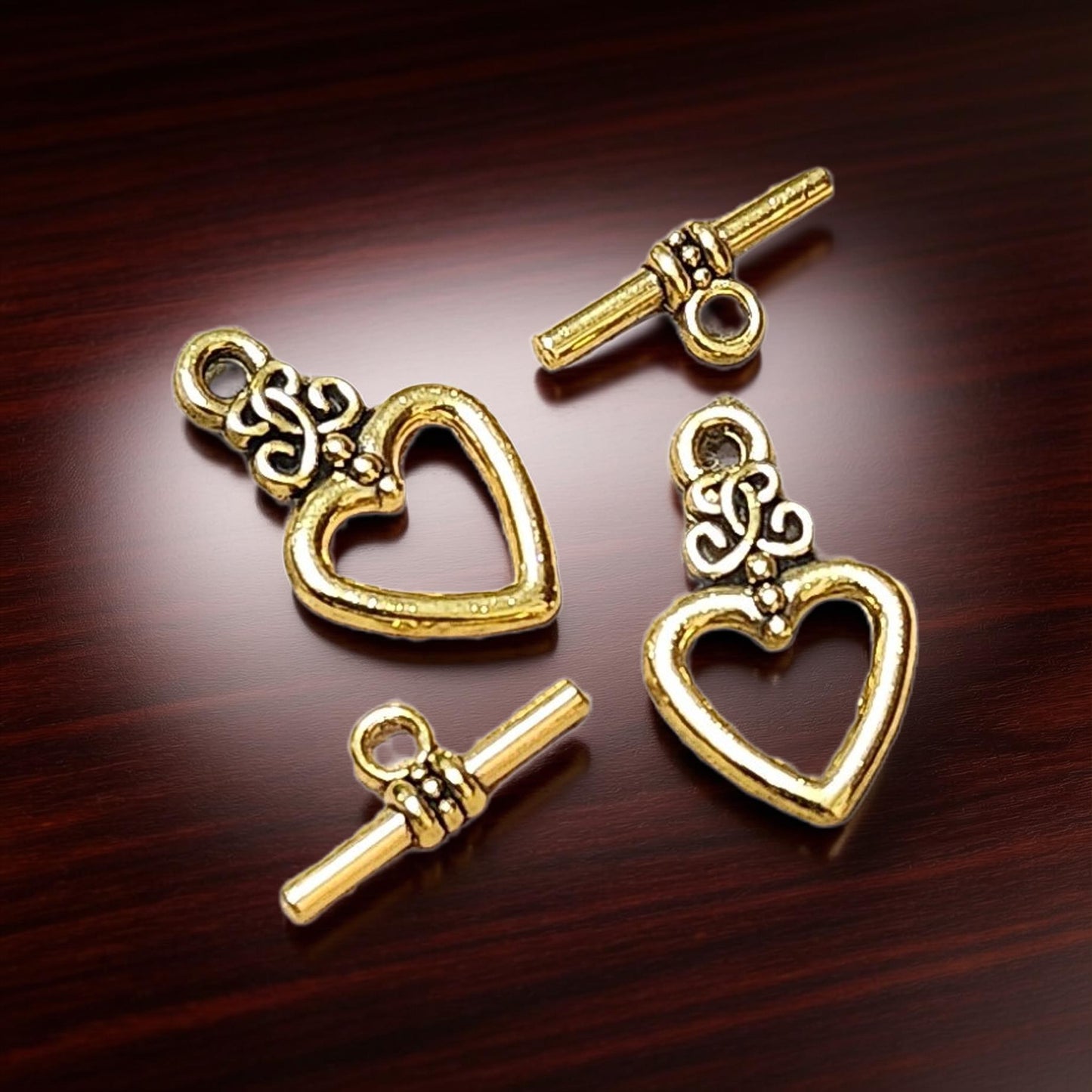 Nickel-Free Heart Toggle Clasp for Jewelry Making - Hypoallergenic and Safe